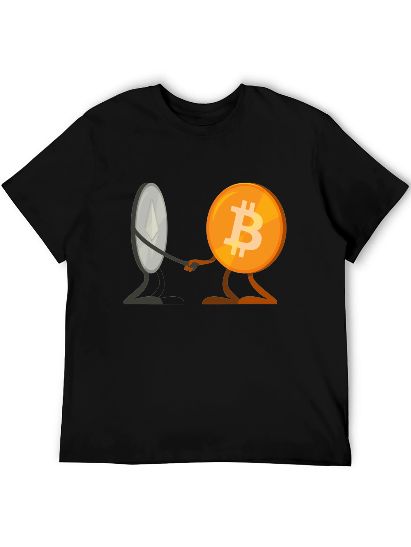 Crypto Collaboration T-Shirt - Bitcoin & Ethereum Unite!