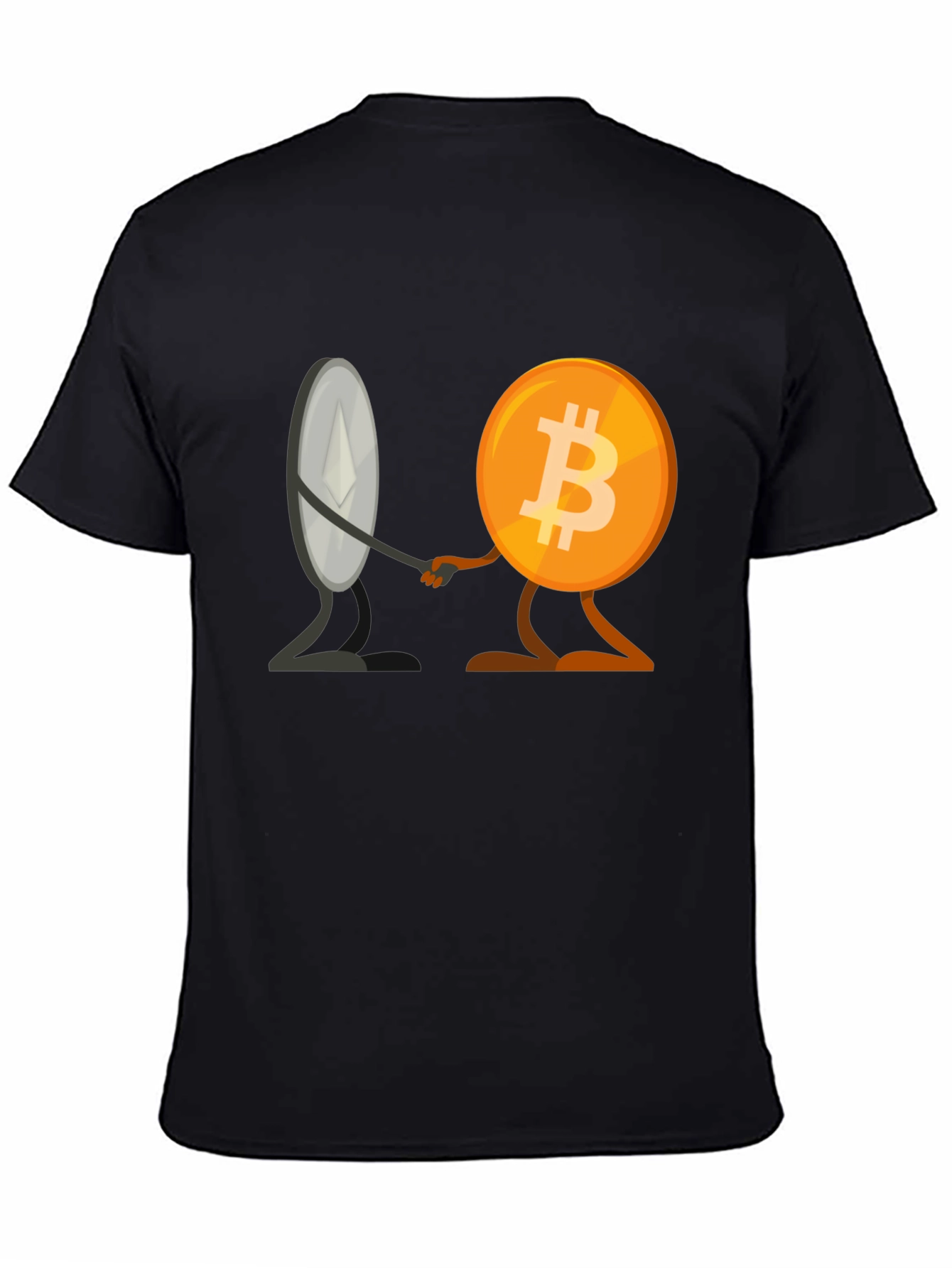 Crypto Collaboration T-Shirt - Bitcoin & Ethereum Unite!