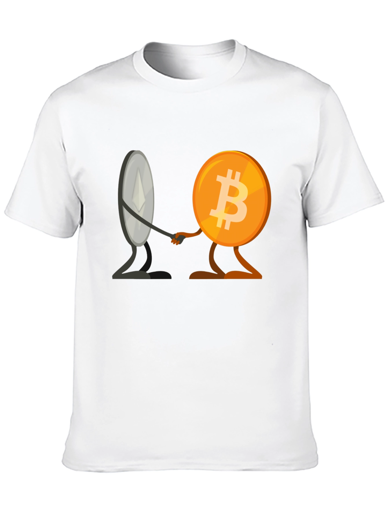 Crypto Collaboration T-Shirt - Bitcoin & Ethereum Unite!