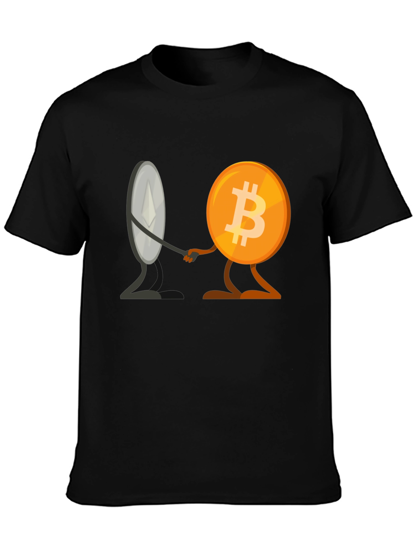 Crypto Collaboration T-Shirt - Bitcoin & Ethereum Unite!