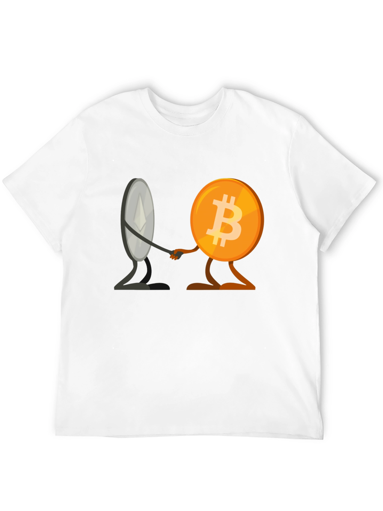 Crypto Collaboration T-Shirt - Bitcoin & Ethereum Unite!