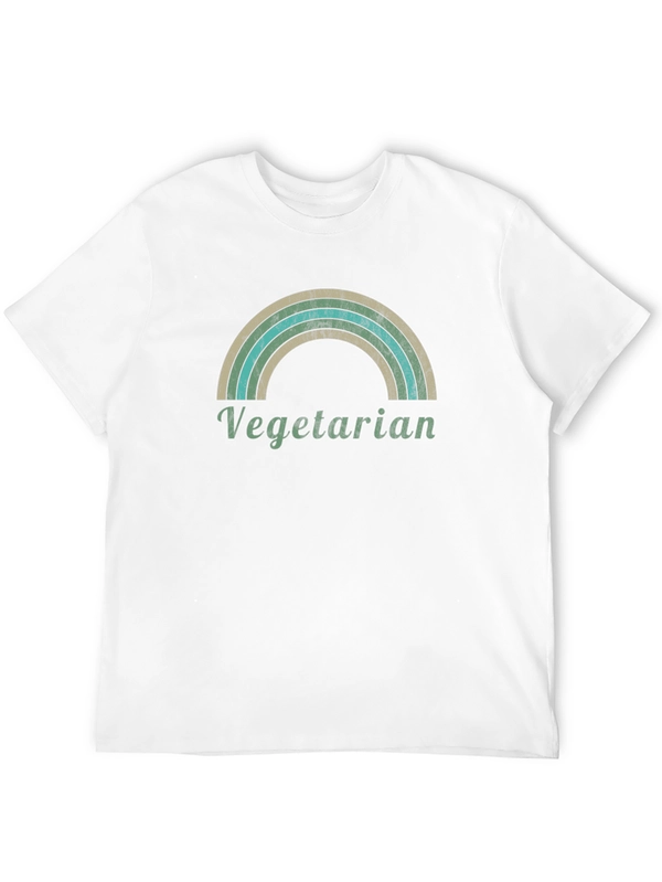 Vegetarian Rainbow Graphic T-Shirt - Unisex Black Tee