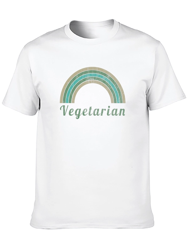 Vegetarian Rainbow Graphic T-Shirt - Unisex Black Tee