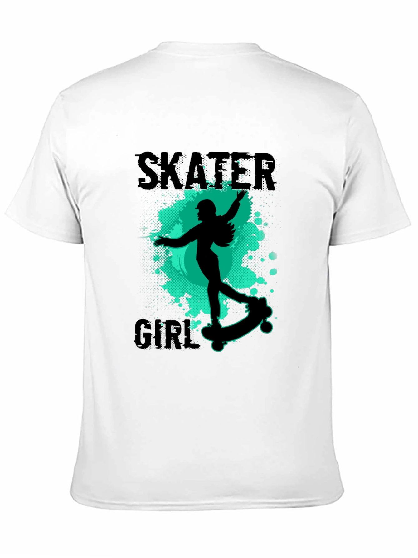 Skater Girl Graphic Tee - Black Casual T-Shirt