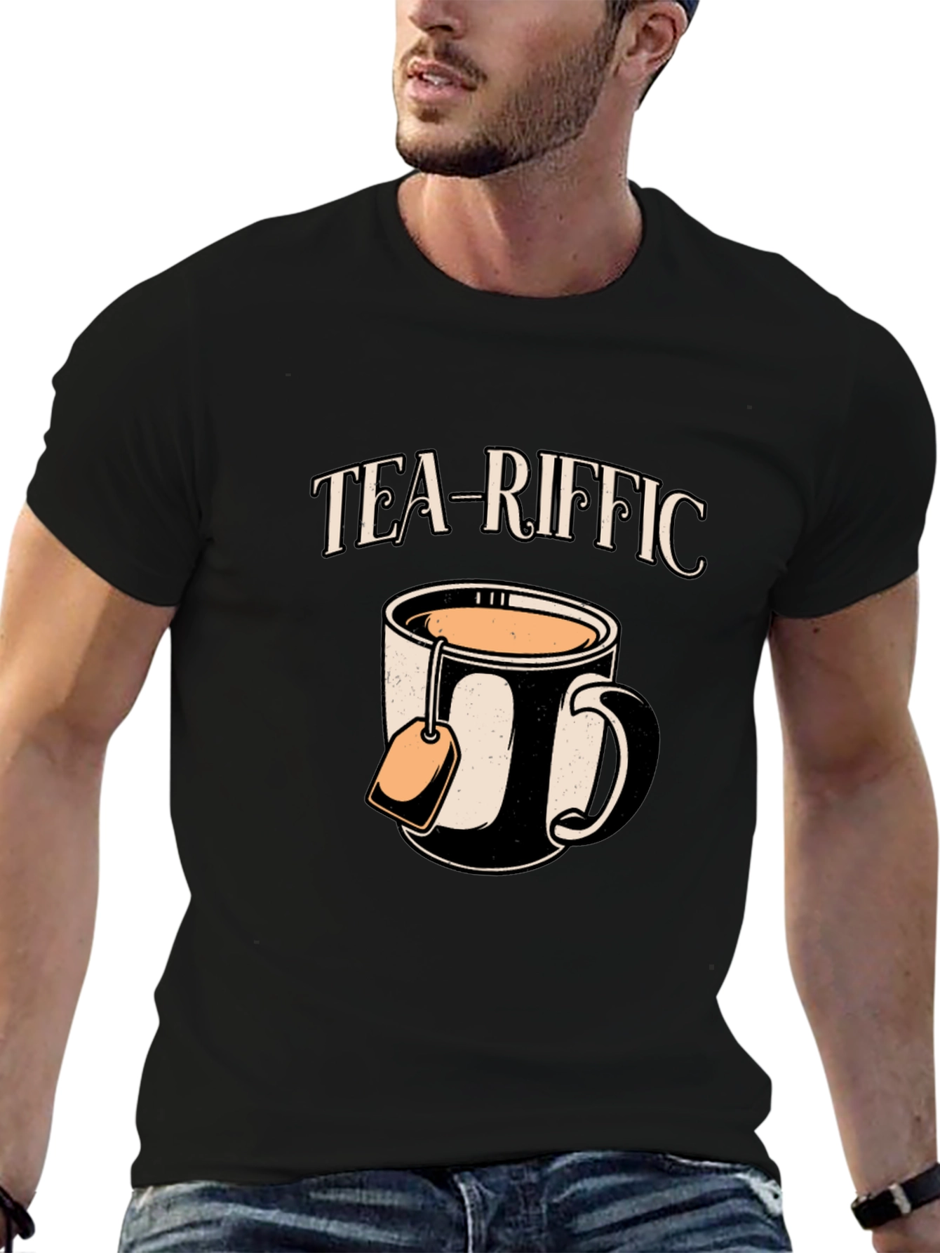 Tea-riffic Graphic Tee - Black Cotton T-Shirt