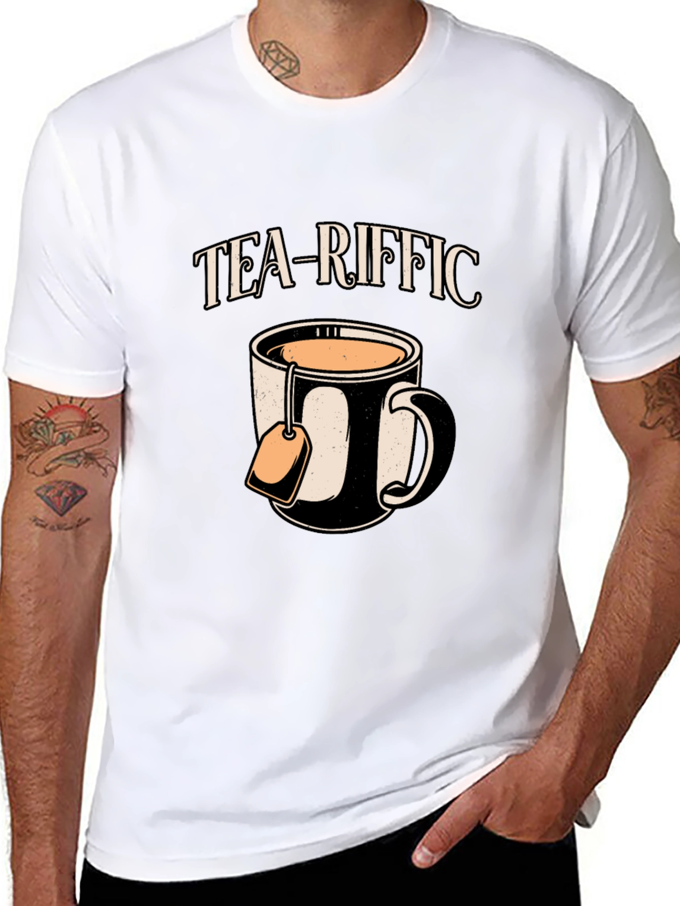 Tea-riffic Graphic Tee - Black Cotton T-Shirt