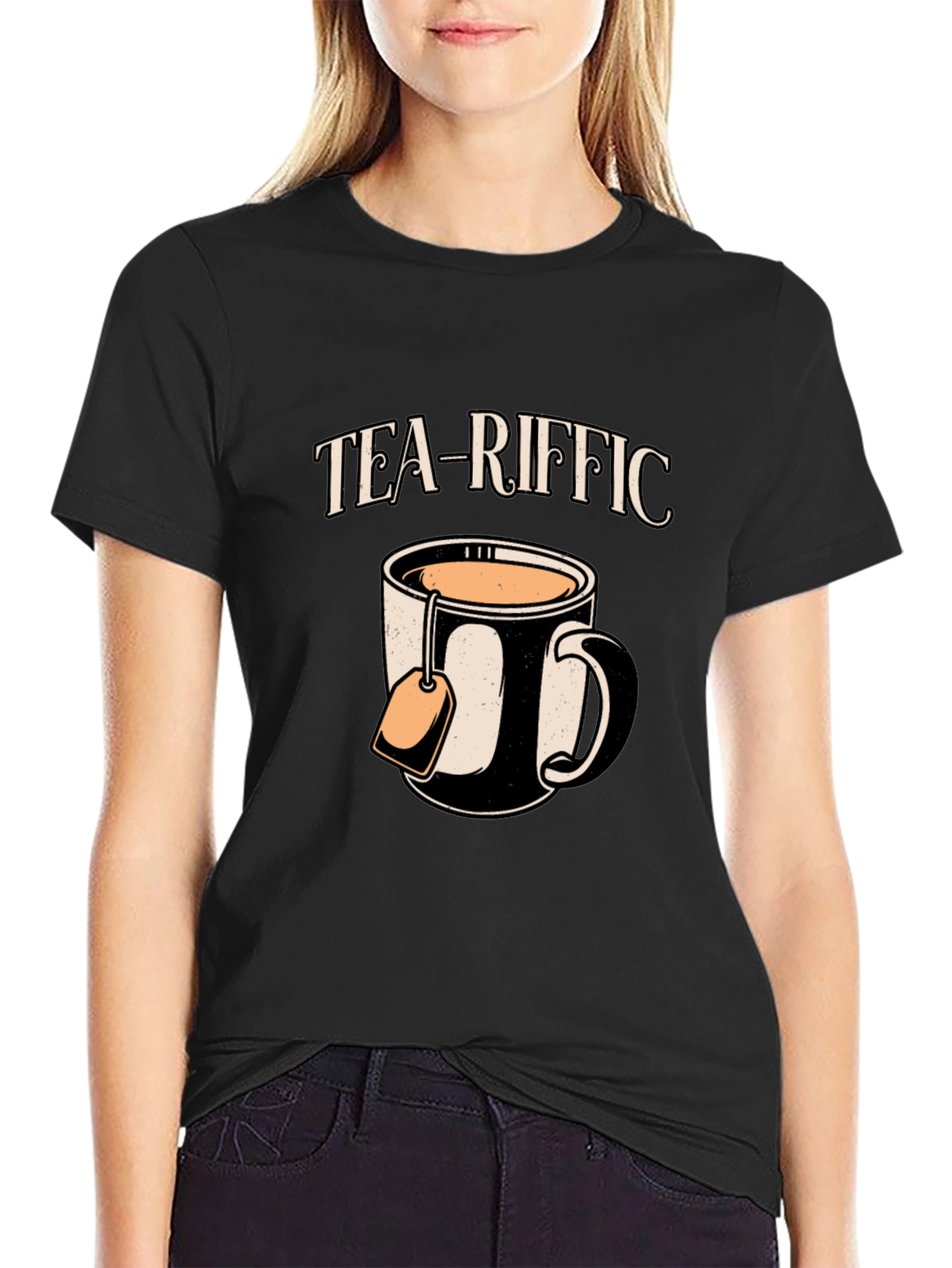 Tea-riffic Graphic Tee - Black Cotton T-Shirt