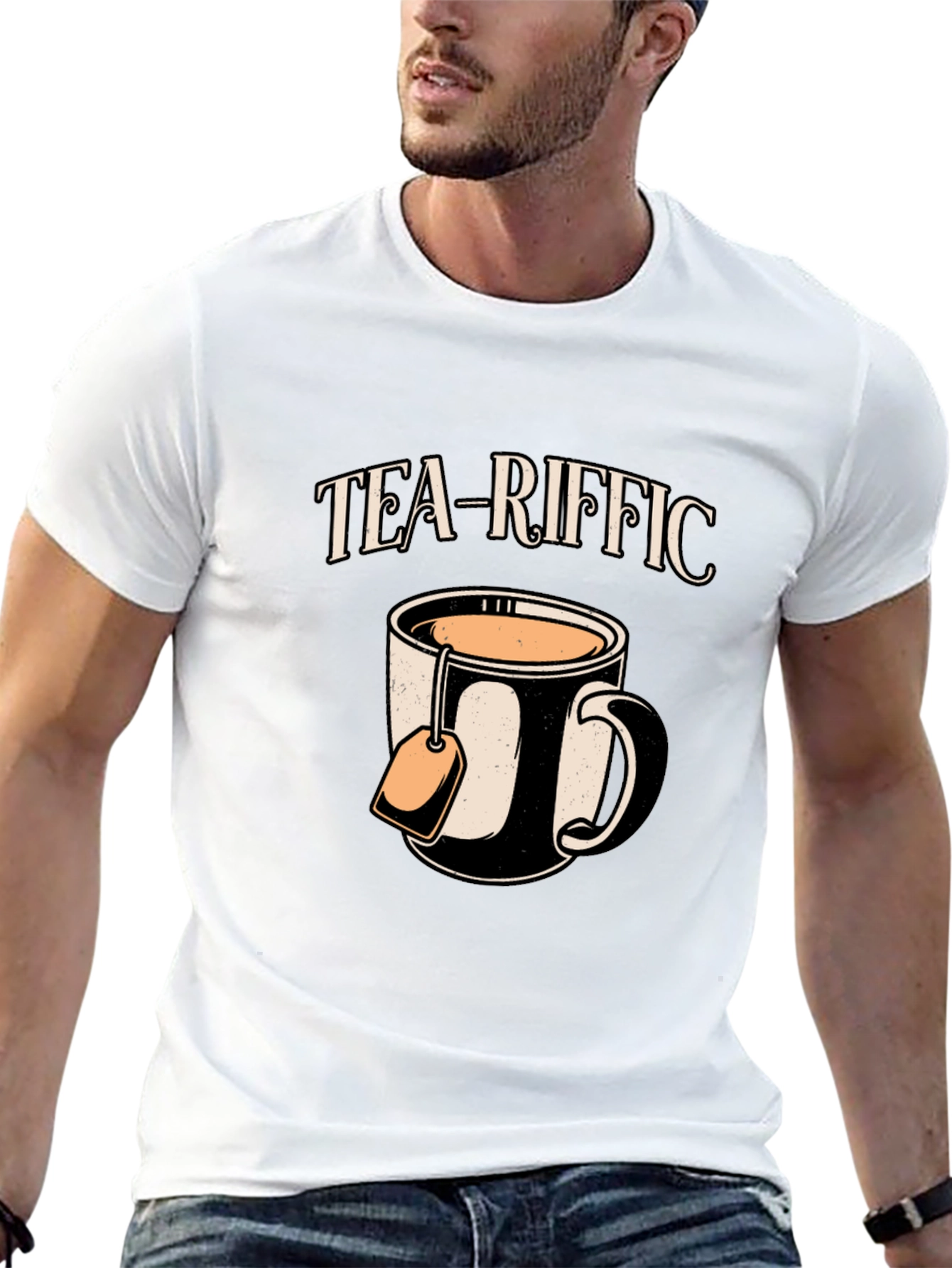Tea-riffic Graphic Tee - Black Cotton T-Shirt