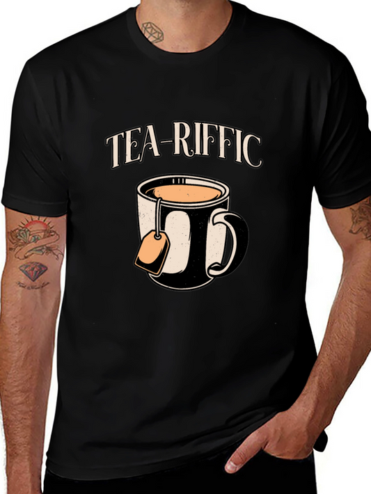 Tea-riffic Graphic Tee - Black Cotton T-Shirt