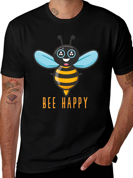 Bee Happy T-Shirt - Mens Graphic Tee