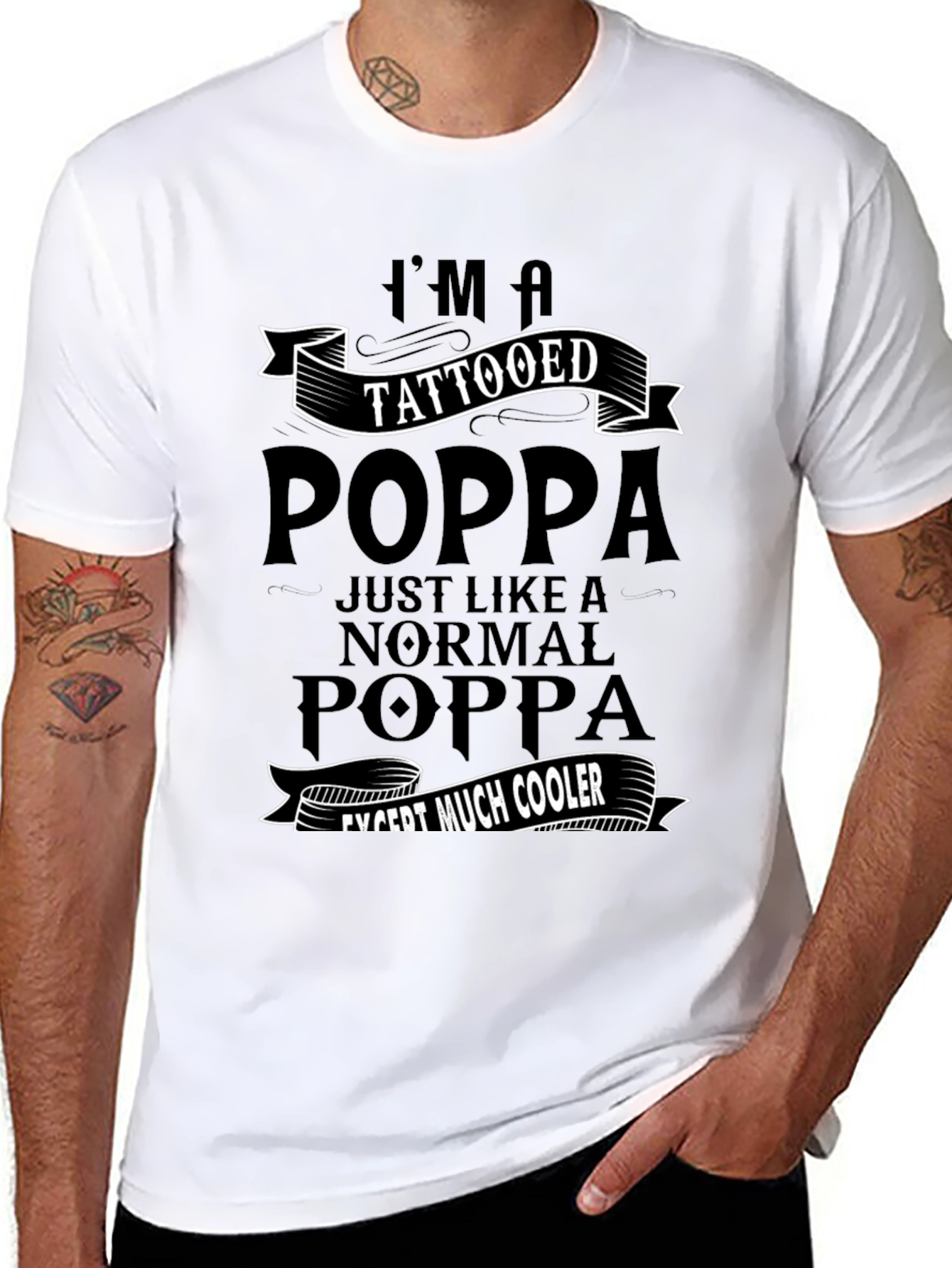 Tattooed Poppa T-Shirt - Cool Dad Tee