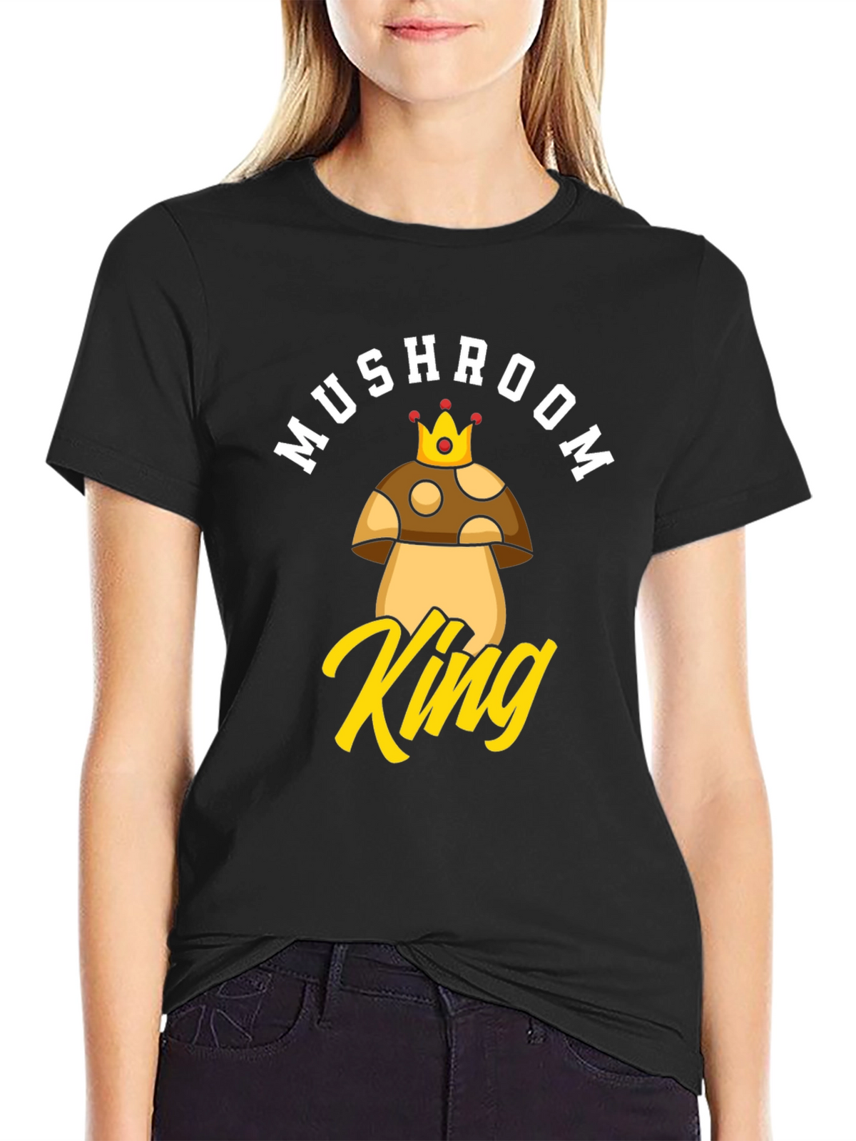 Mushroom King Graphic T-Shirt - Funny Novelty Tee
