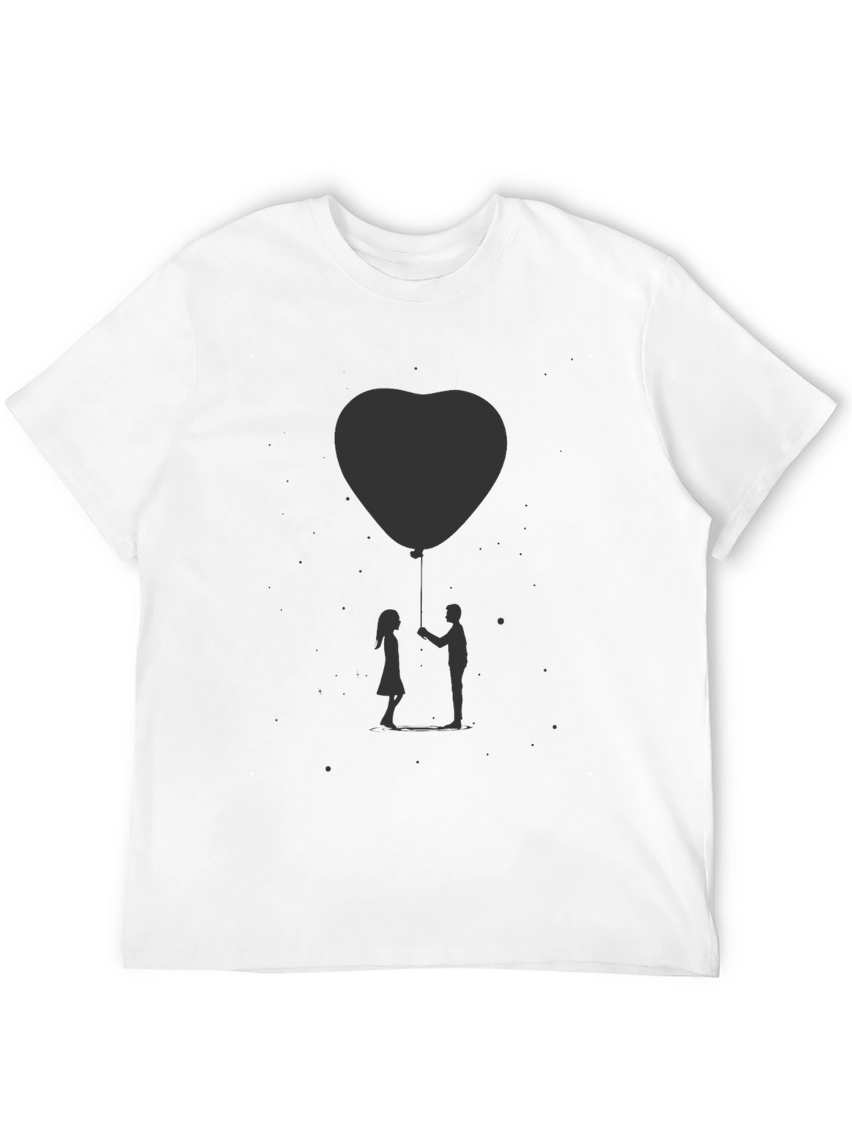 Heart Balloon Graphic Tee - Black