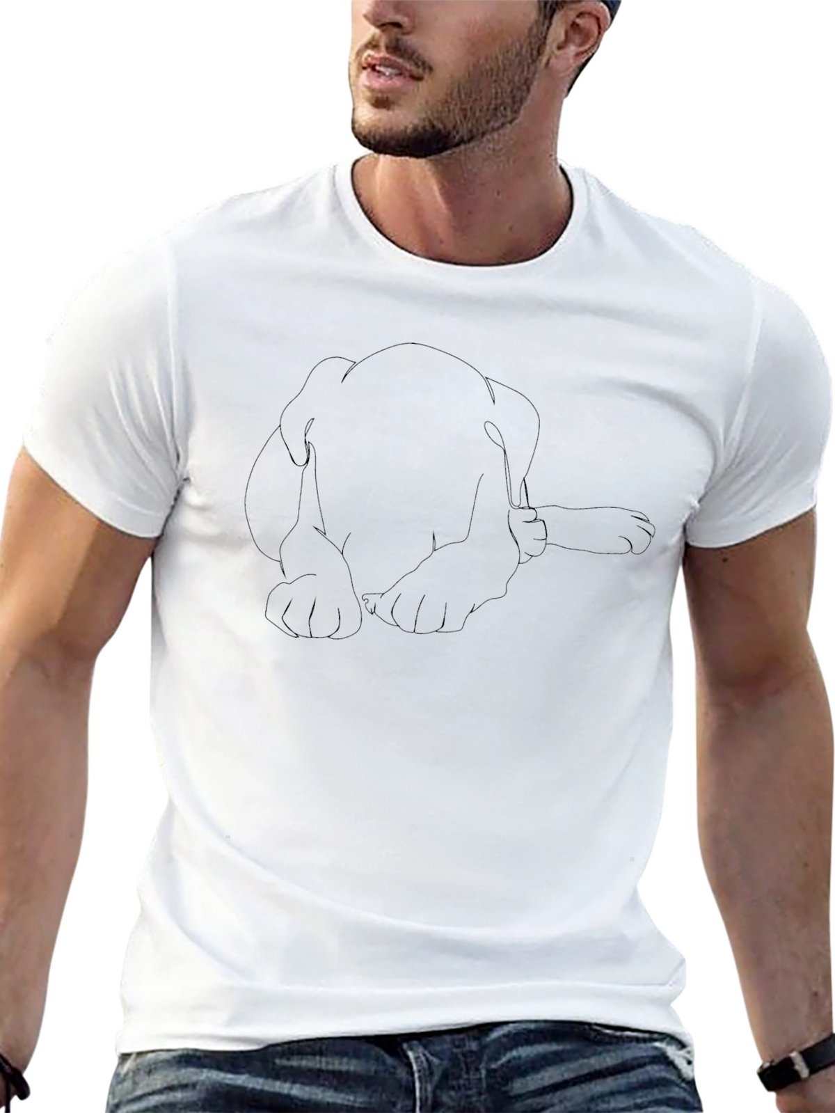 Mens Black Dog Graphic T-Shirt - Casual Comfort