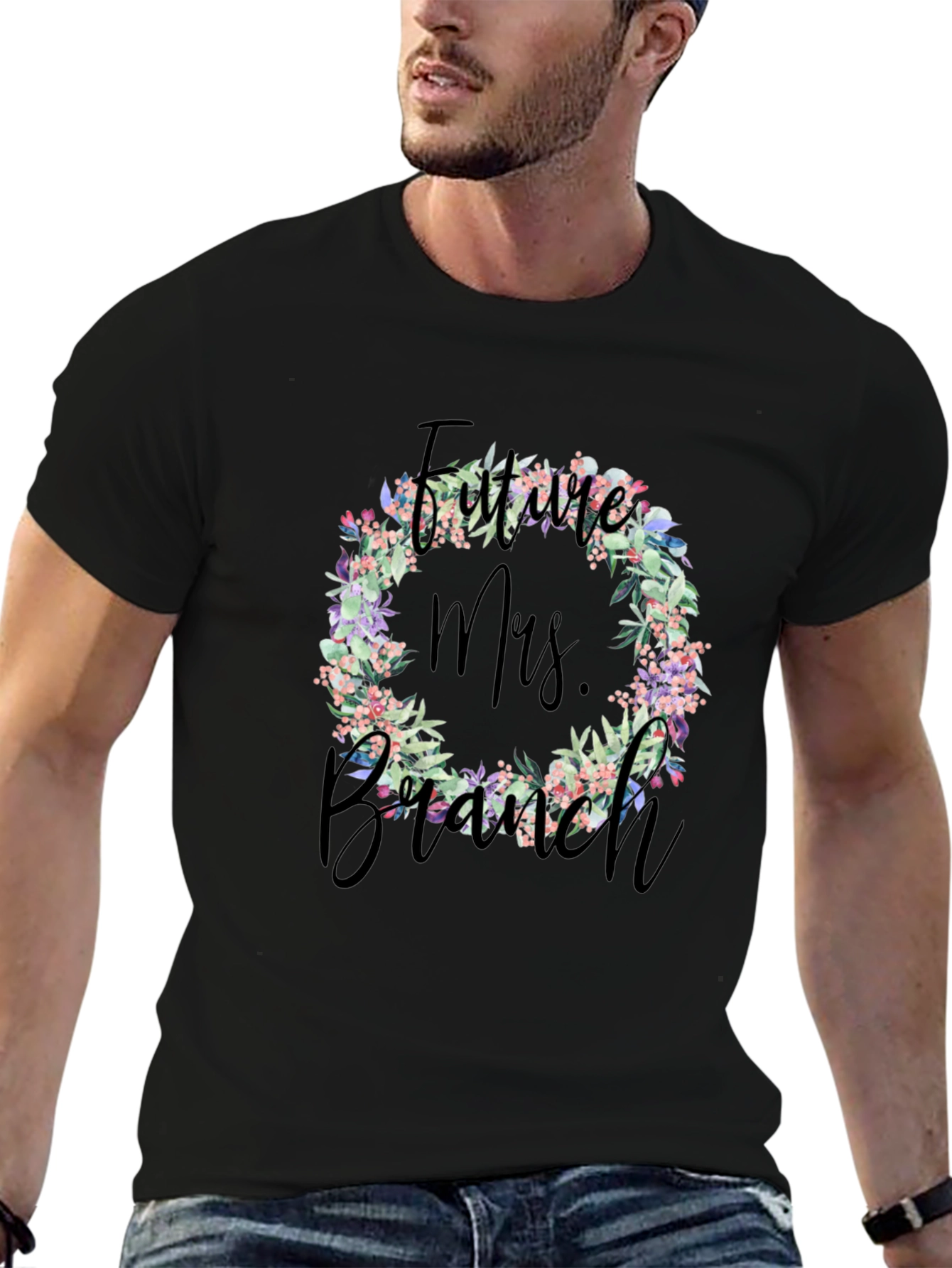 Future Mrs. Branch Floral Wreath T-Shirt