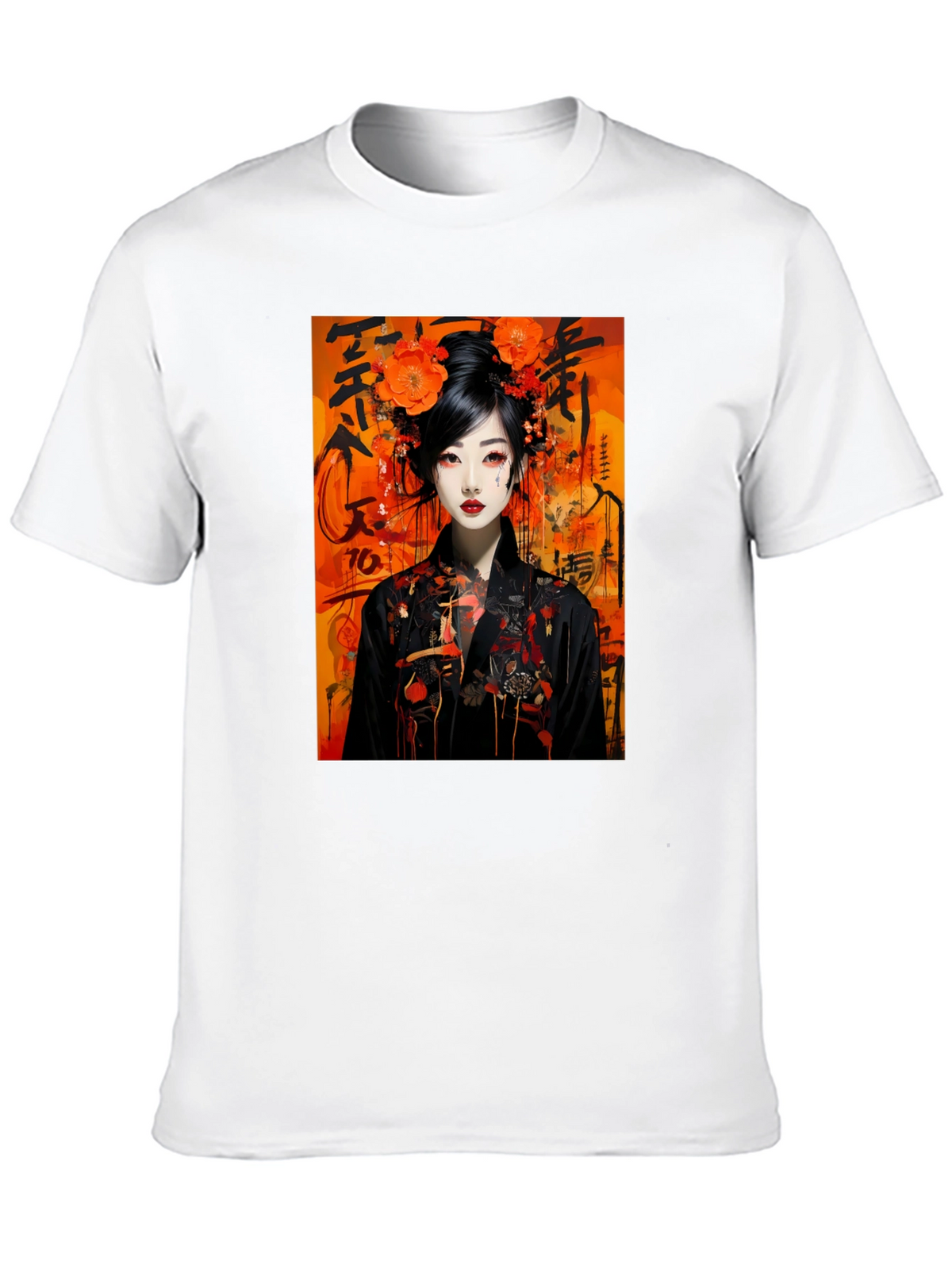 Japanese Geisha T-Shirt - Artistic Black Tee