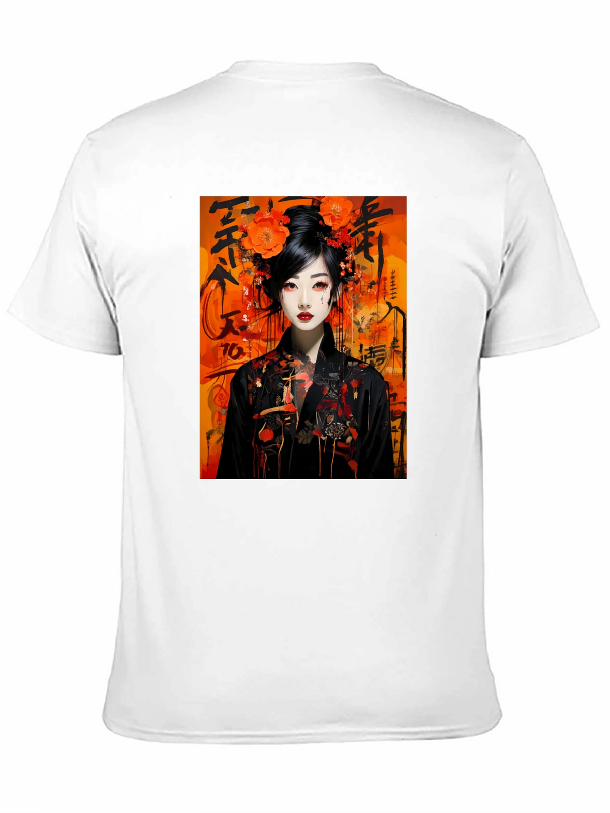 Japanese Geisha T-Shirt - Artistic Black Tee