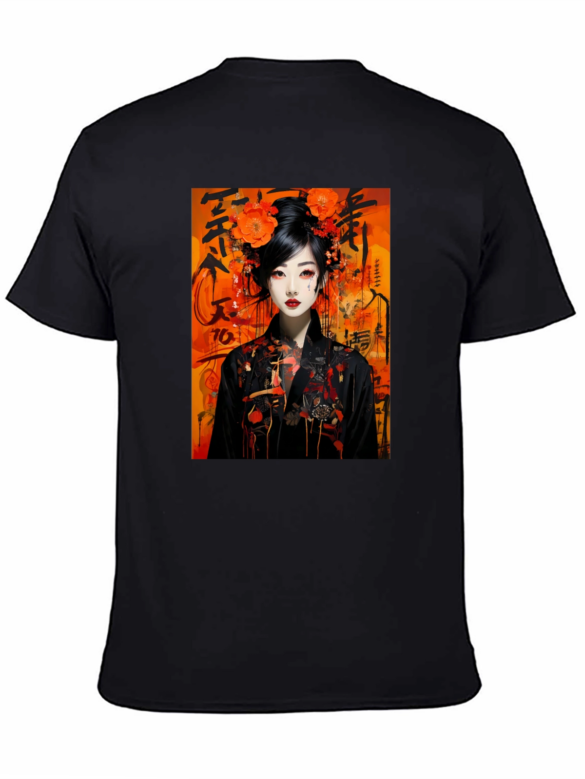Japanese Geisha T-Shirt - Artistic Black Tee