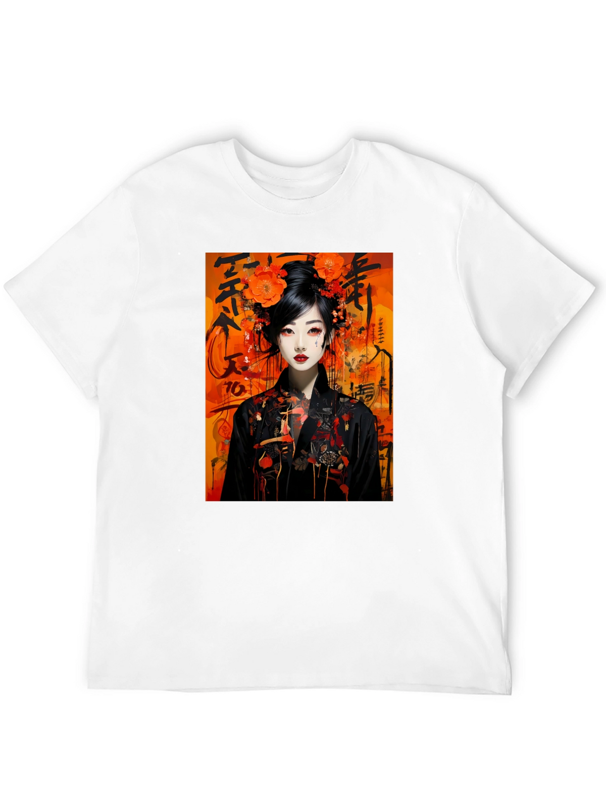 Japanese Geisha T-Shirt - Artistic Black Tee