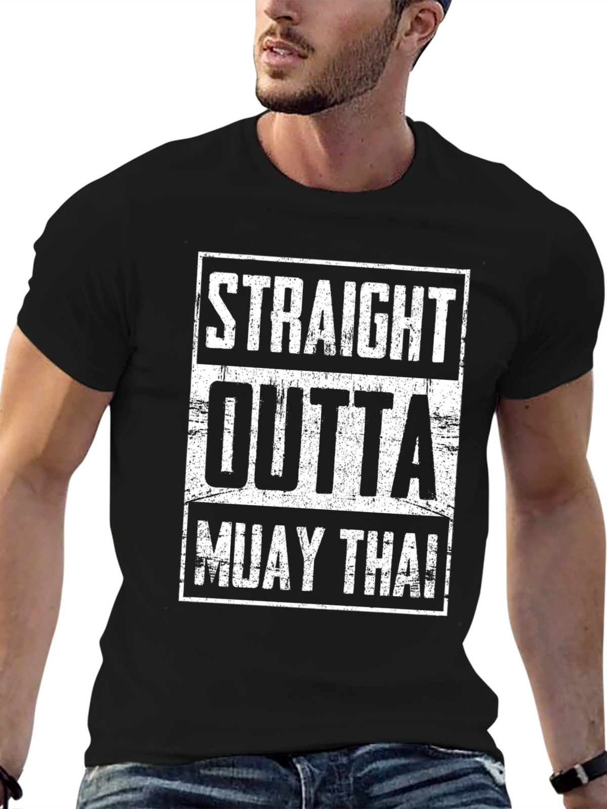 Straight Outta Muay Thai Black T-Shirt