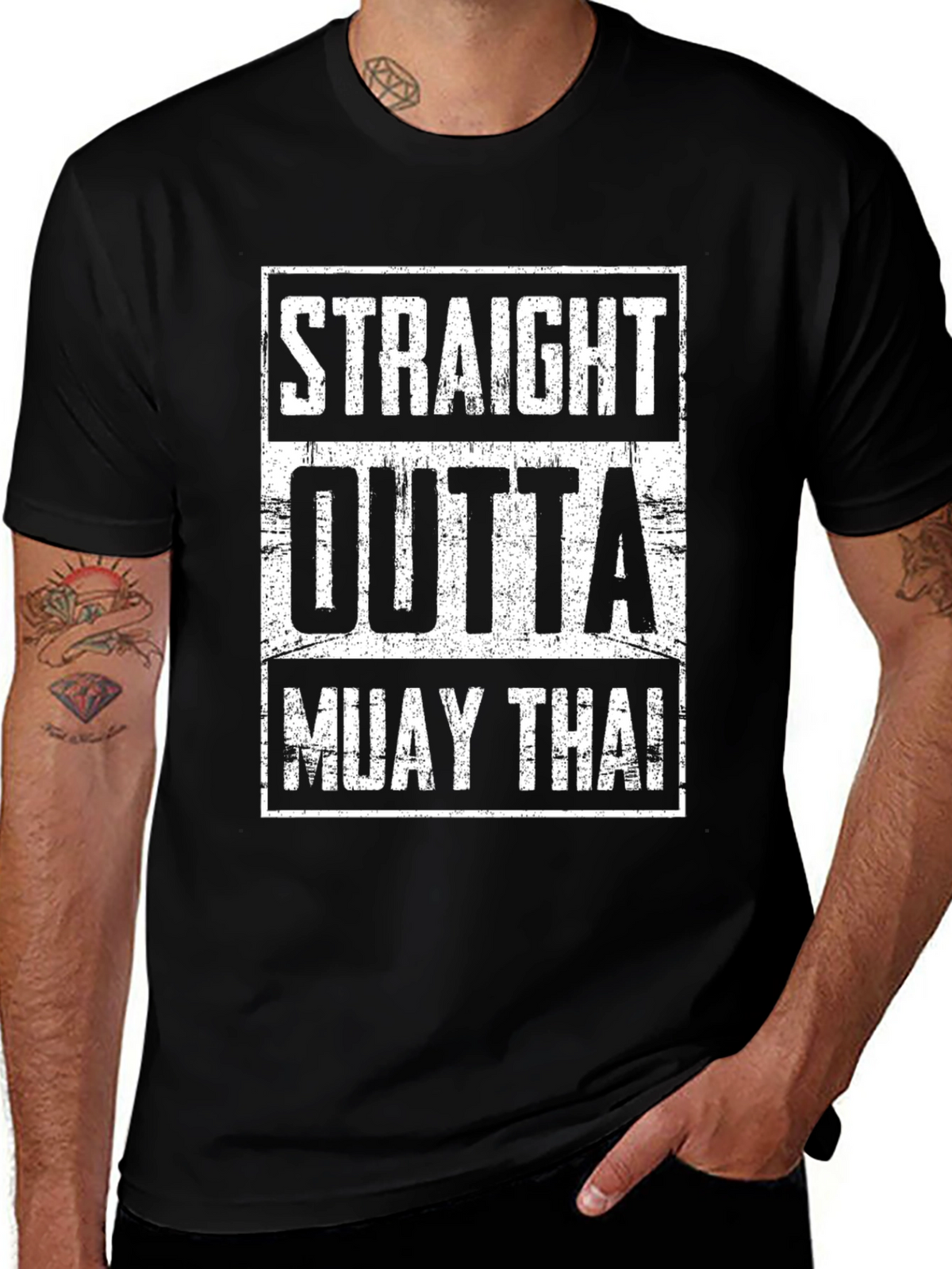 Straight Outta Muay Thai Black T-Shirt