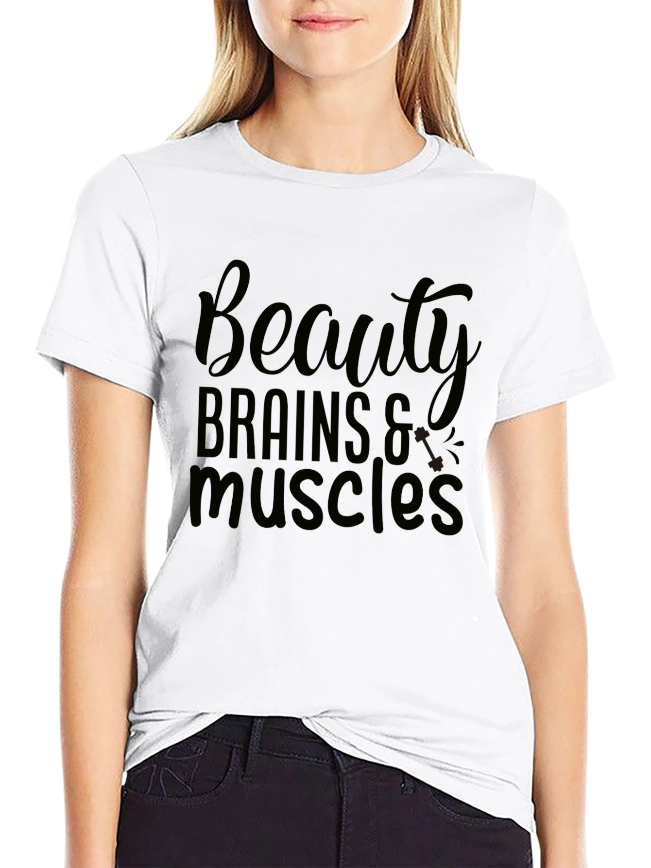 Beauty Brains Muscles T-Shirt - Black