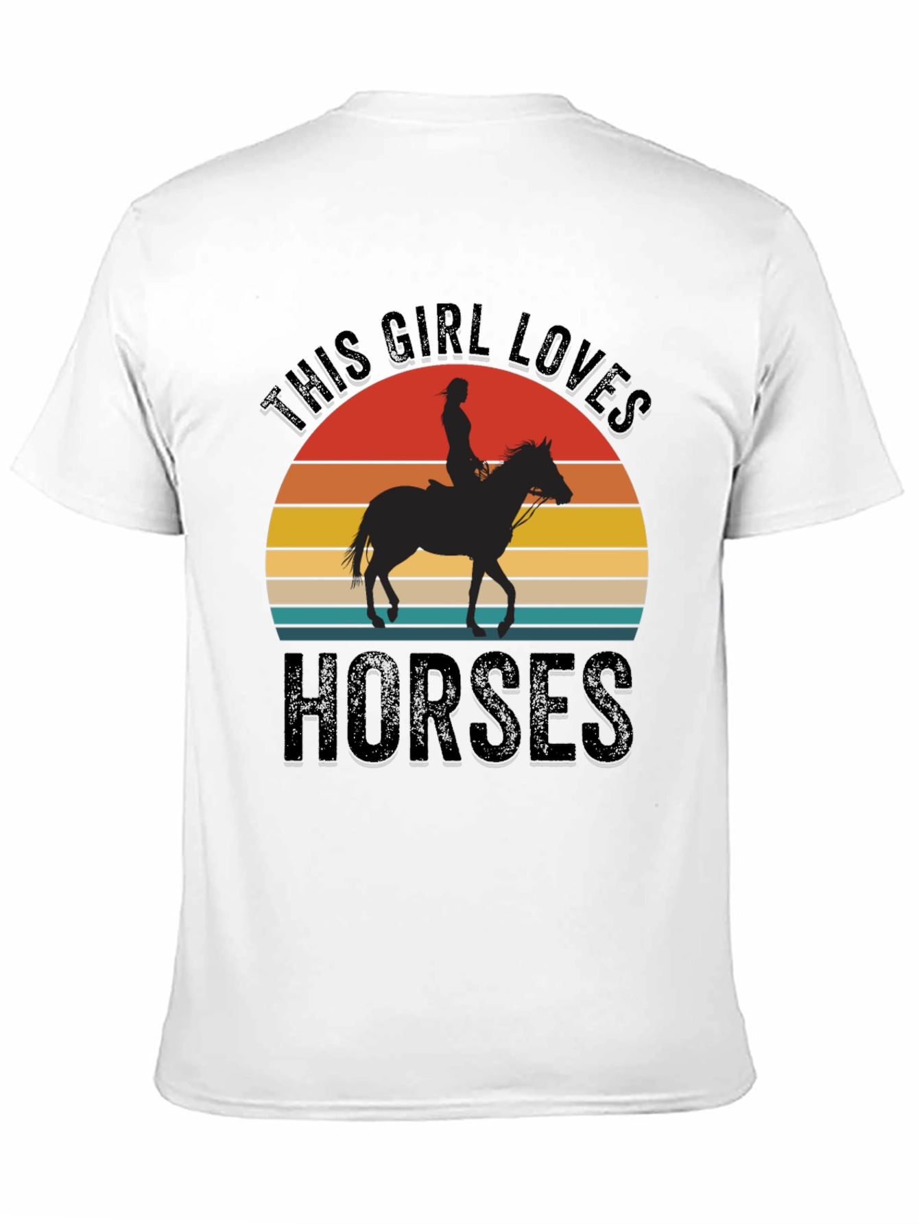 Girl Loves Horses Sunset Graphic Tee
