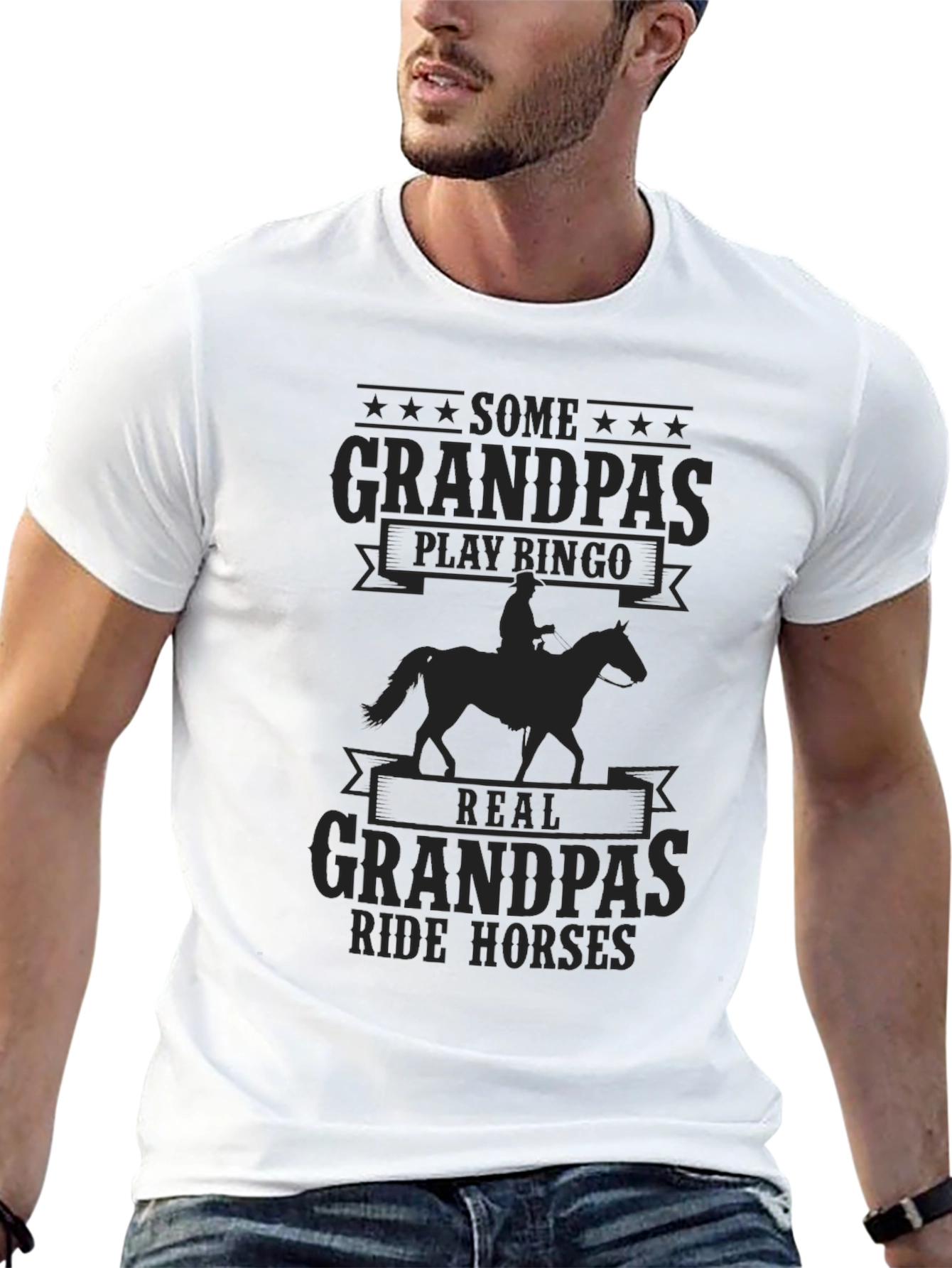 Real Grandpas Ride Horses Graphic T-Shirt