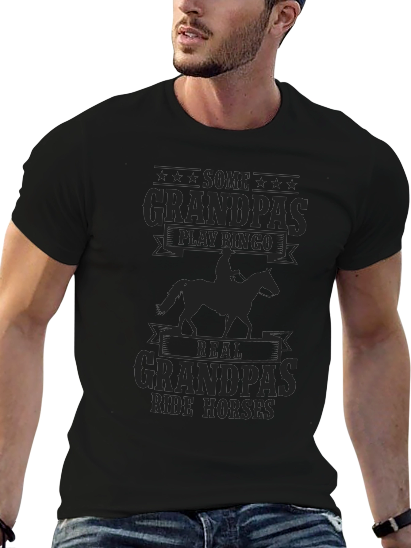 Real Grandpas Ride Horses Graphic T-Shirt
