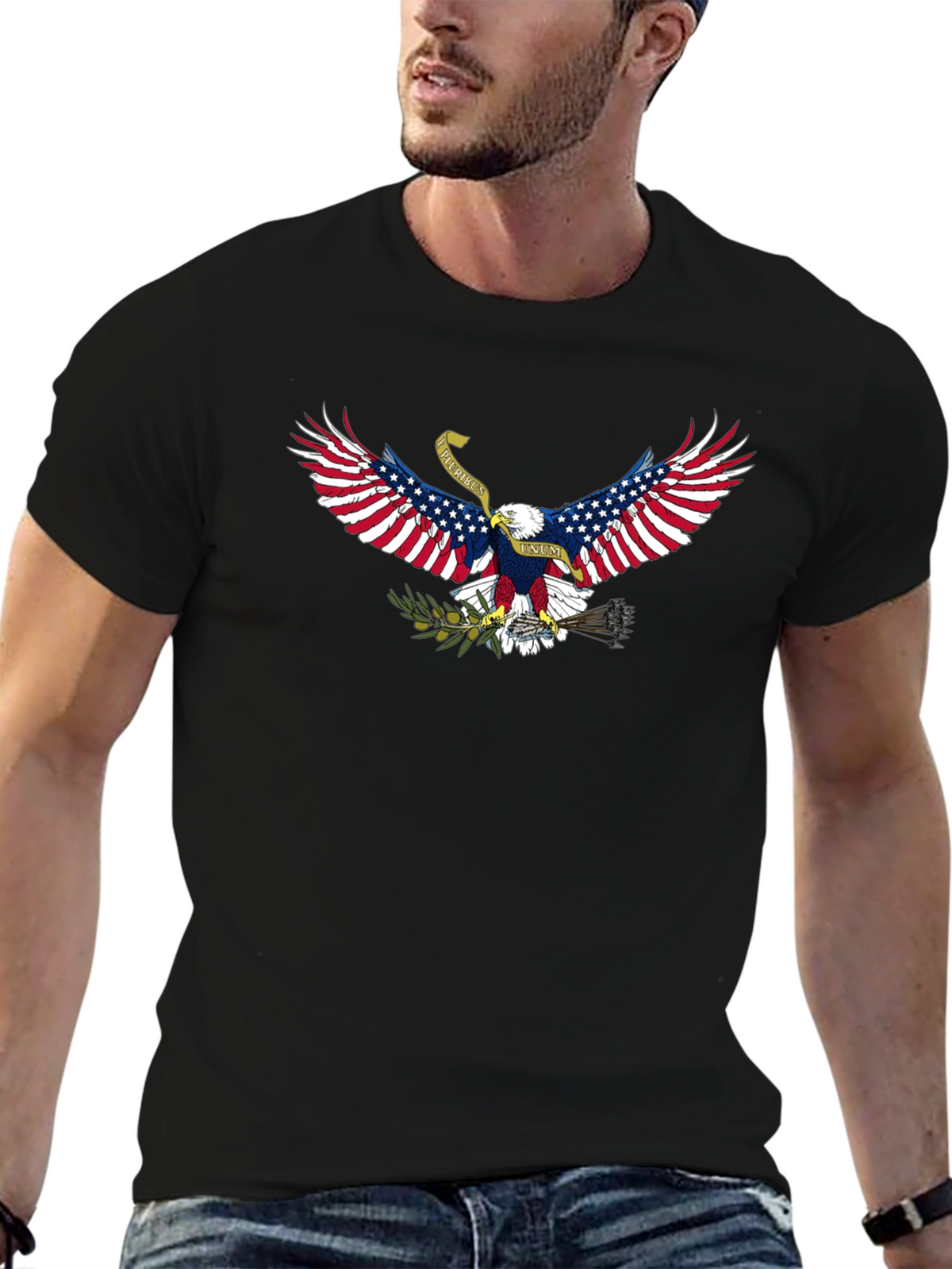Patriotic Eagle Graphic T-Shirt