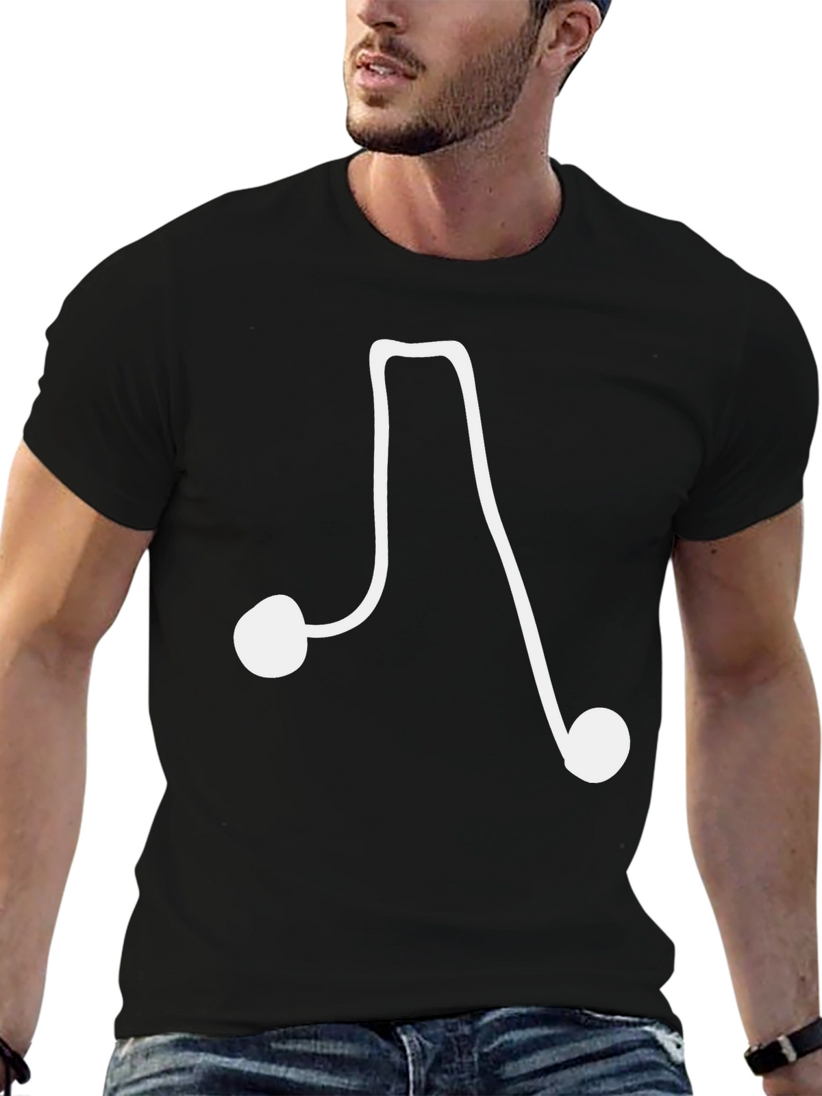 Musical Note Black T-Shirt