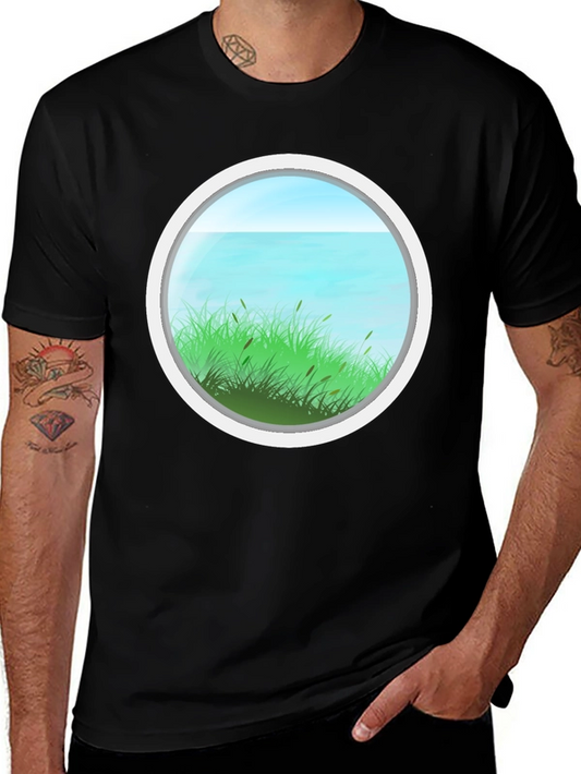 Nature View Graphic Tee - Black Casual Comfort