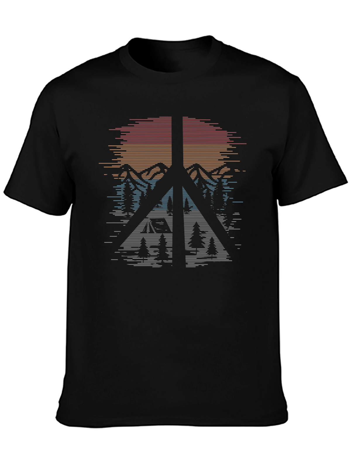 Peace Sign Camping Graphic T-Shirt