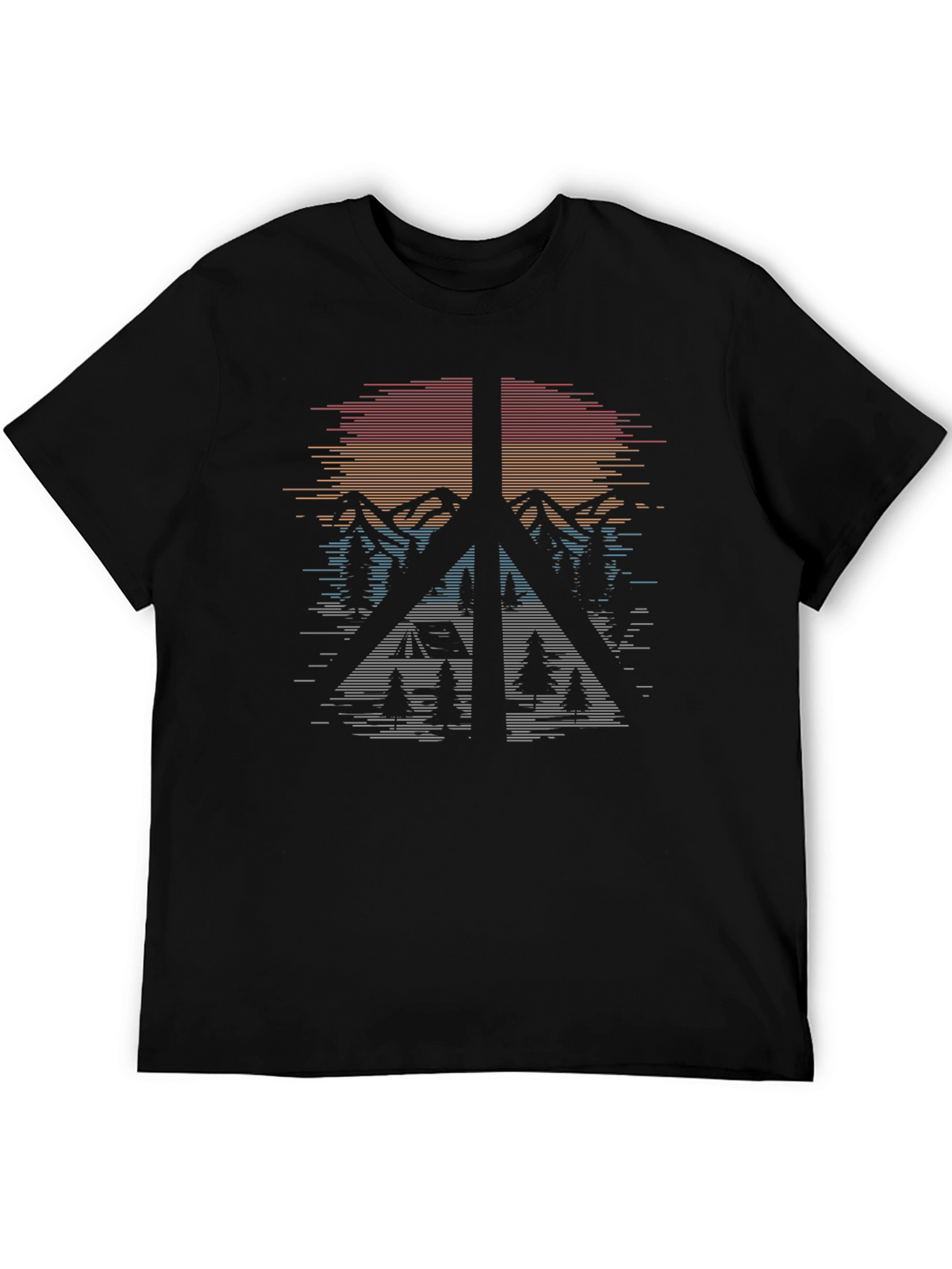 Peace Sign Camping Graphic T-Shirt
