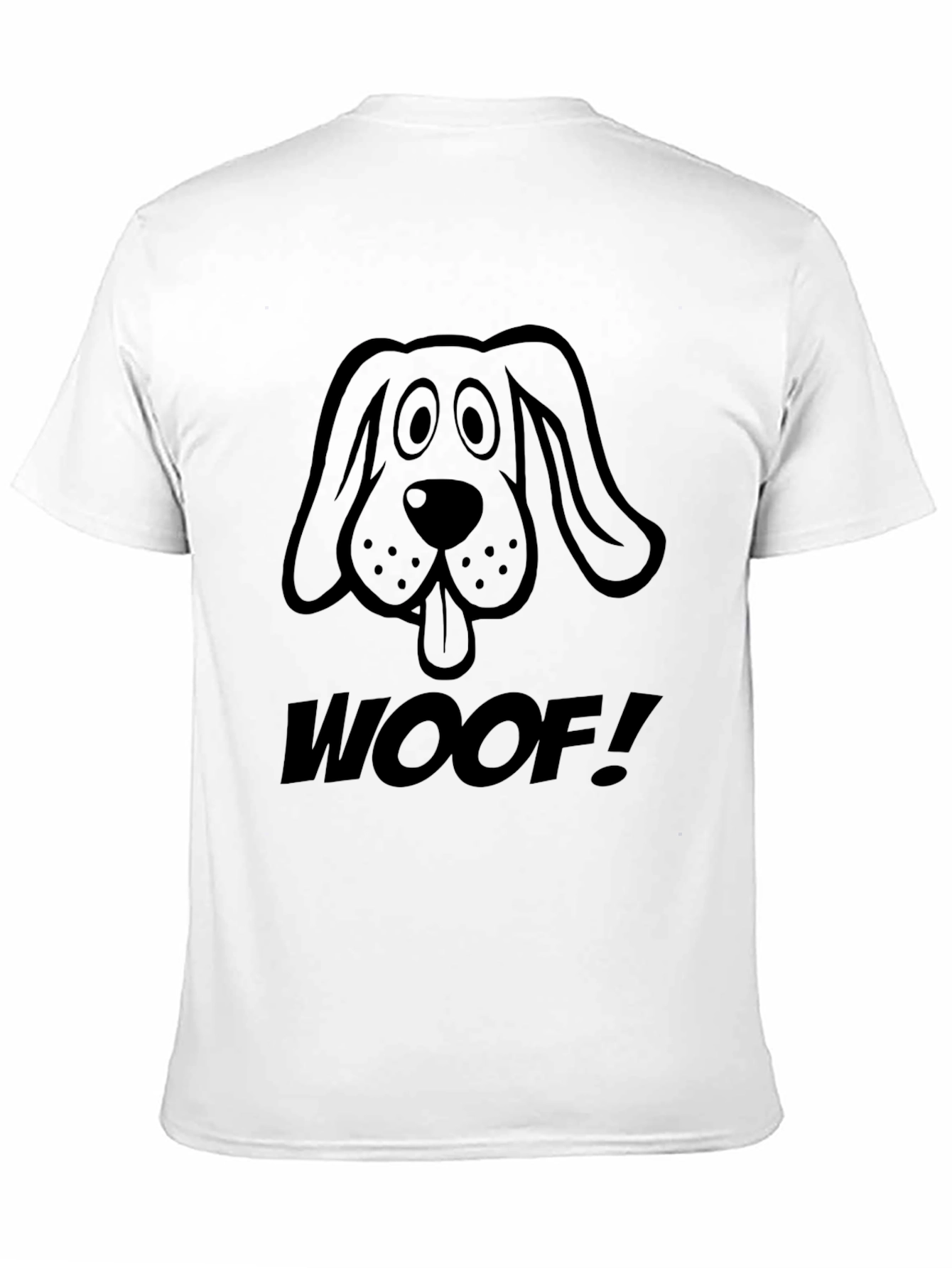 Woof! Graphic Dog T-Shirt - Casual Black Tee