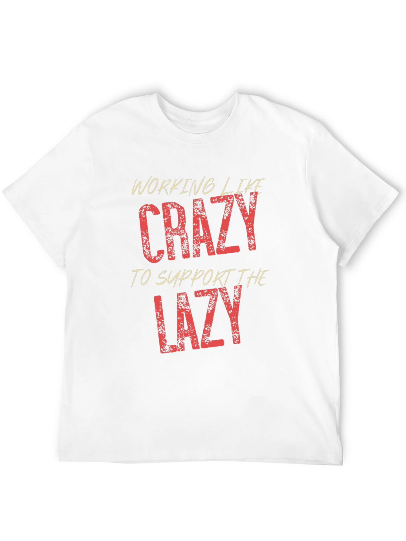 Working Like Crazy Mens Black Graphic T-Shirt
