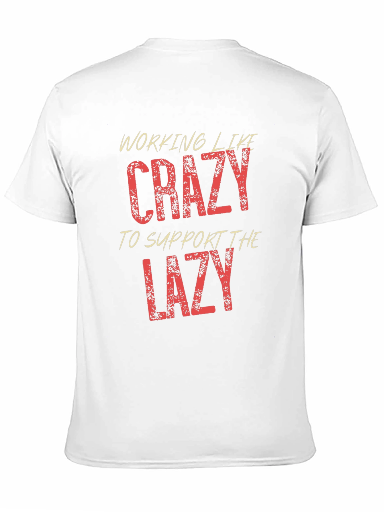 Working Like Crazy Mens Black Graphic T-Shirt