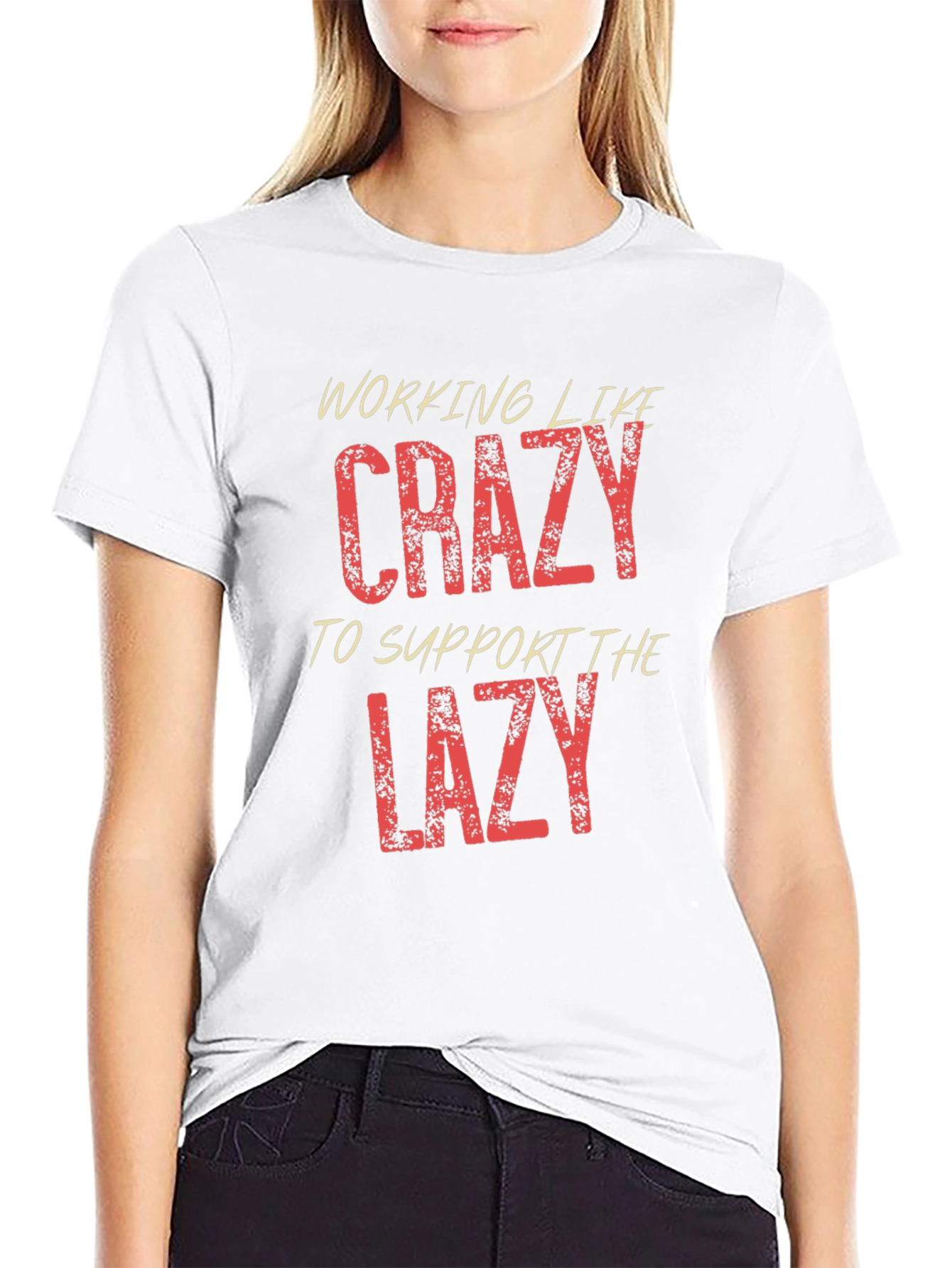 Working Like Crazy Mens Black Graphic T-Shirt
