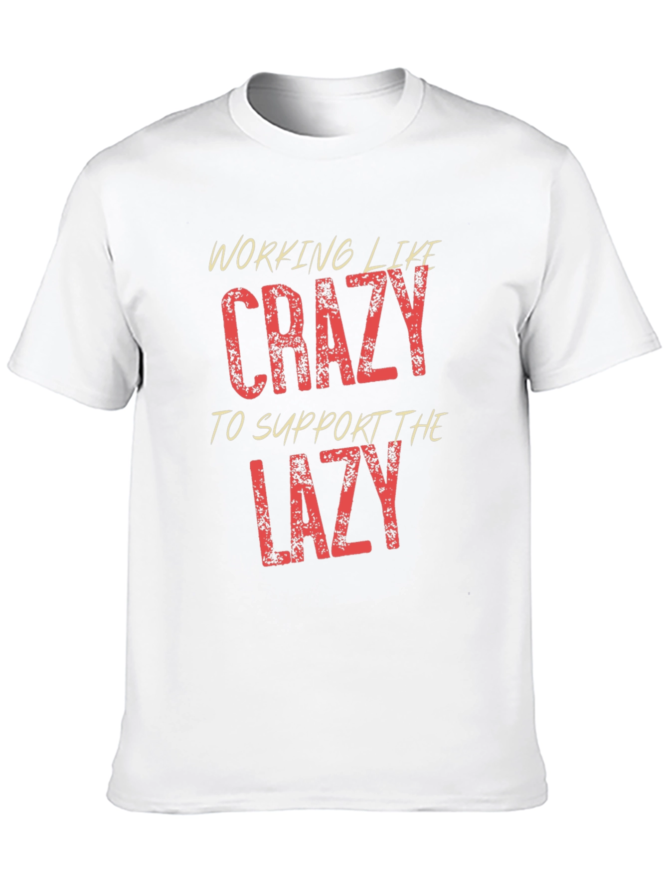 Working Like Crazy Mens Black Graphic T-Shirt