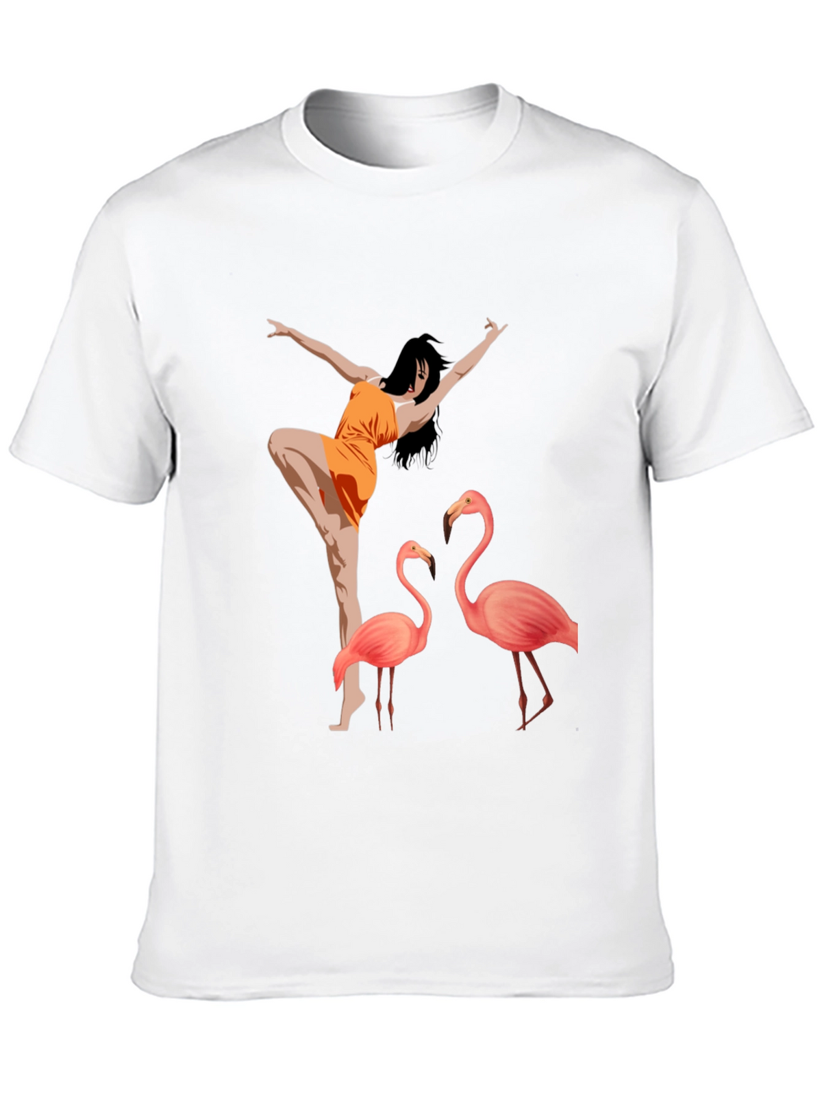 Flamingo Dancer Graphic Tee - Black Unisex Shirt