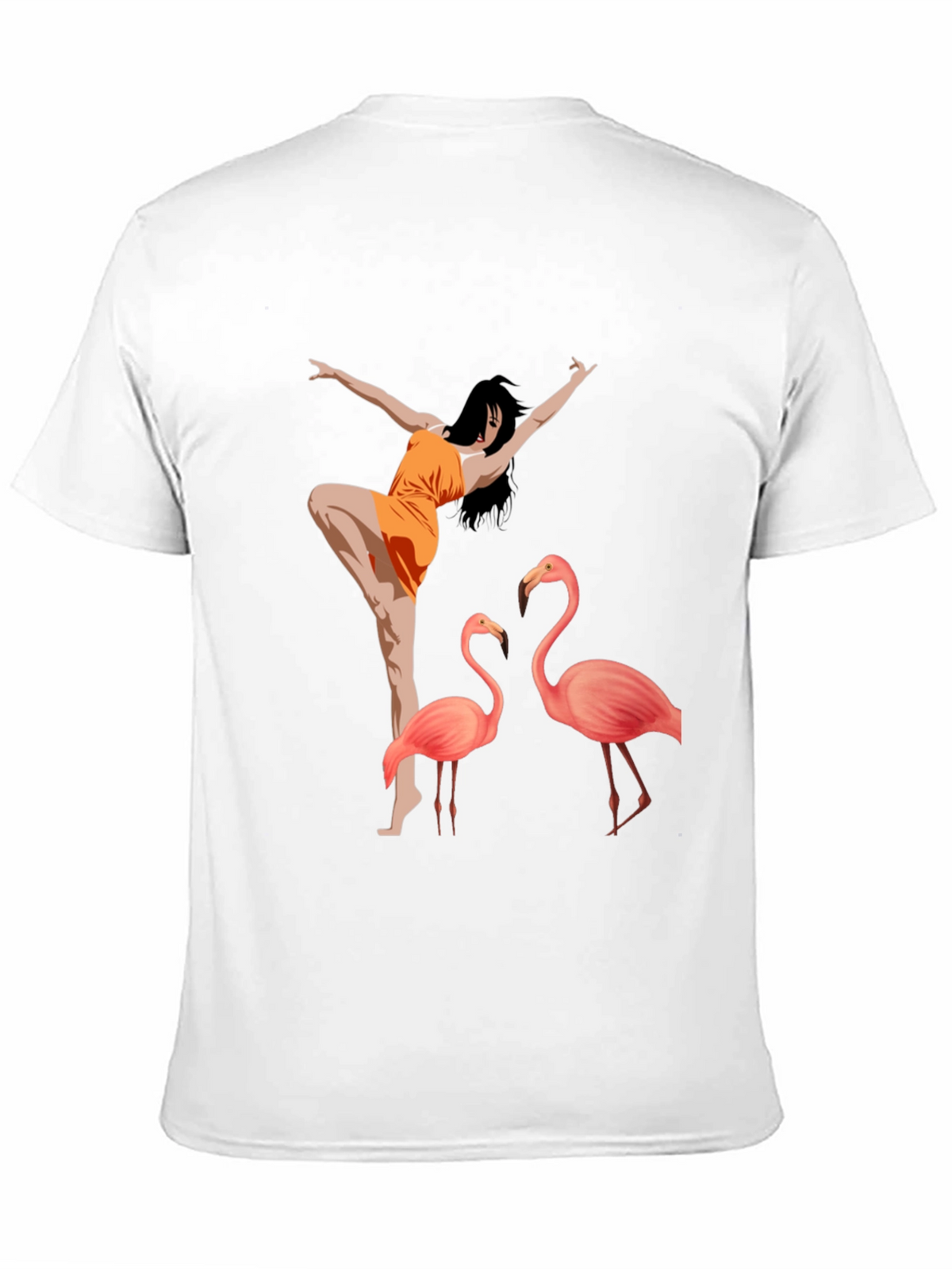 Flamingo Dancer Graphic Tee - Black Unisex Shirt
