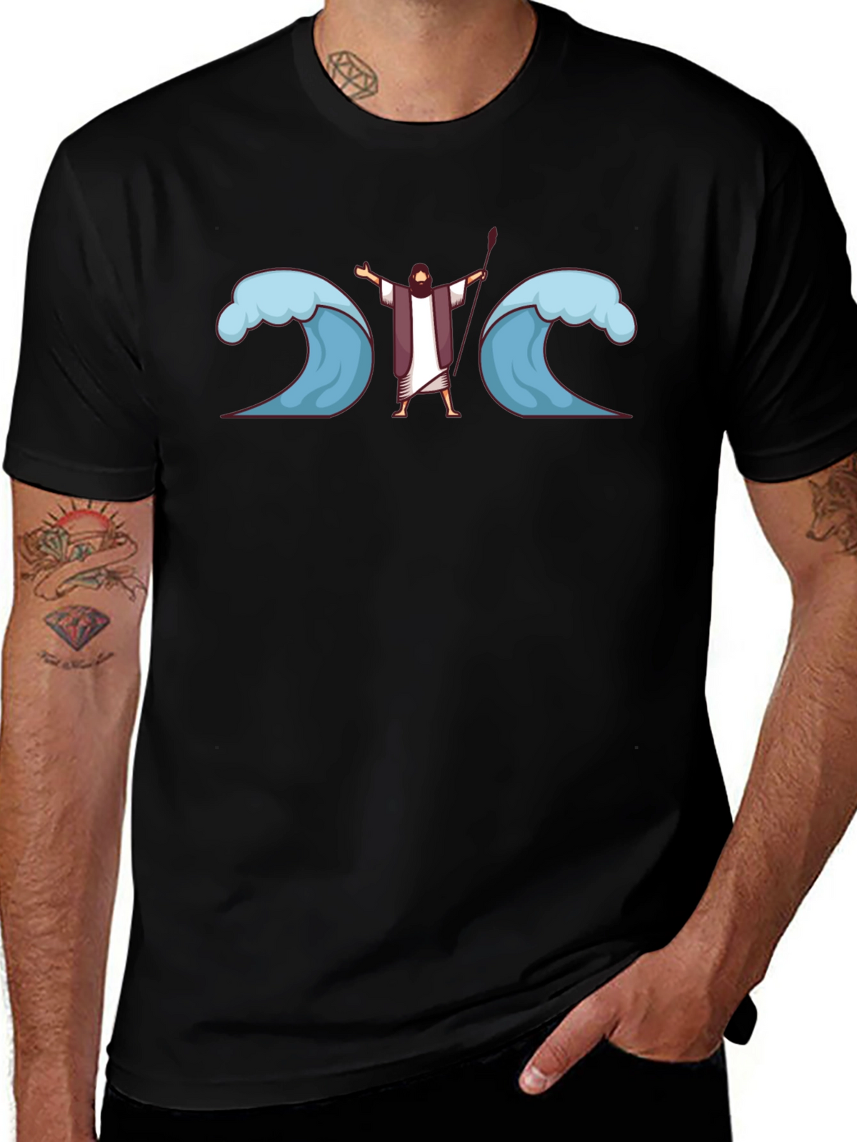 Moses Parting Waters Graphic T-Shirt