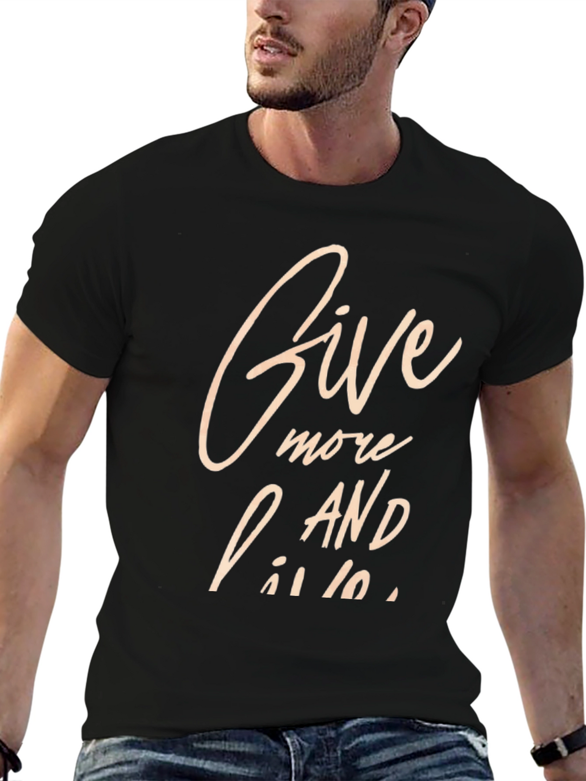 Give More and Live Black Graphic Tee