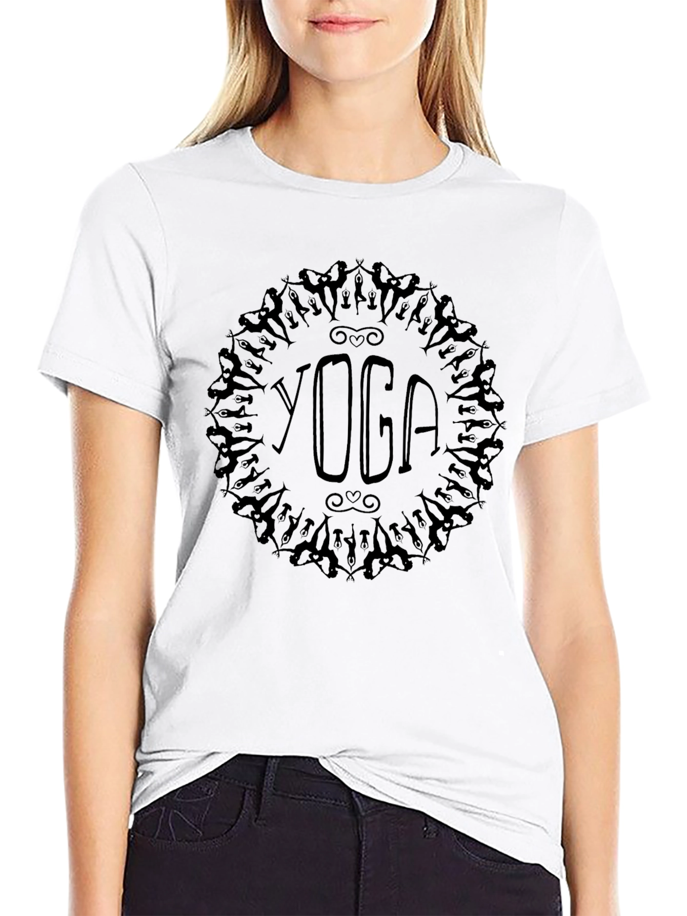 Yoga Graphic Tee - Black Cotton Blend