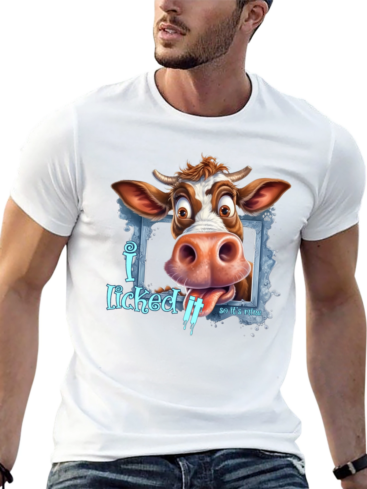 Funny Cow I Licked It Graphic Tee