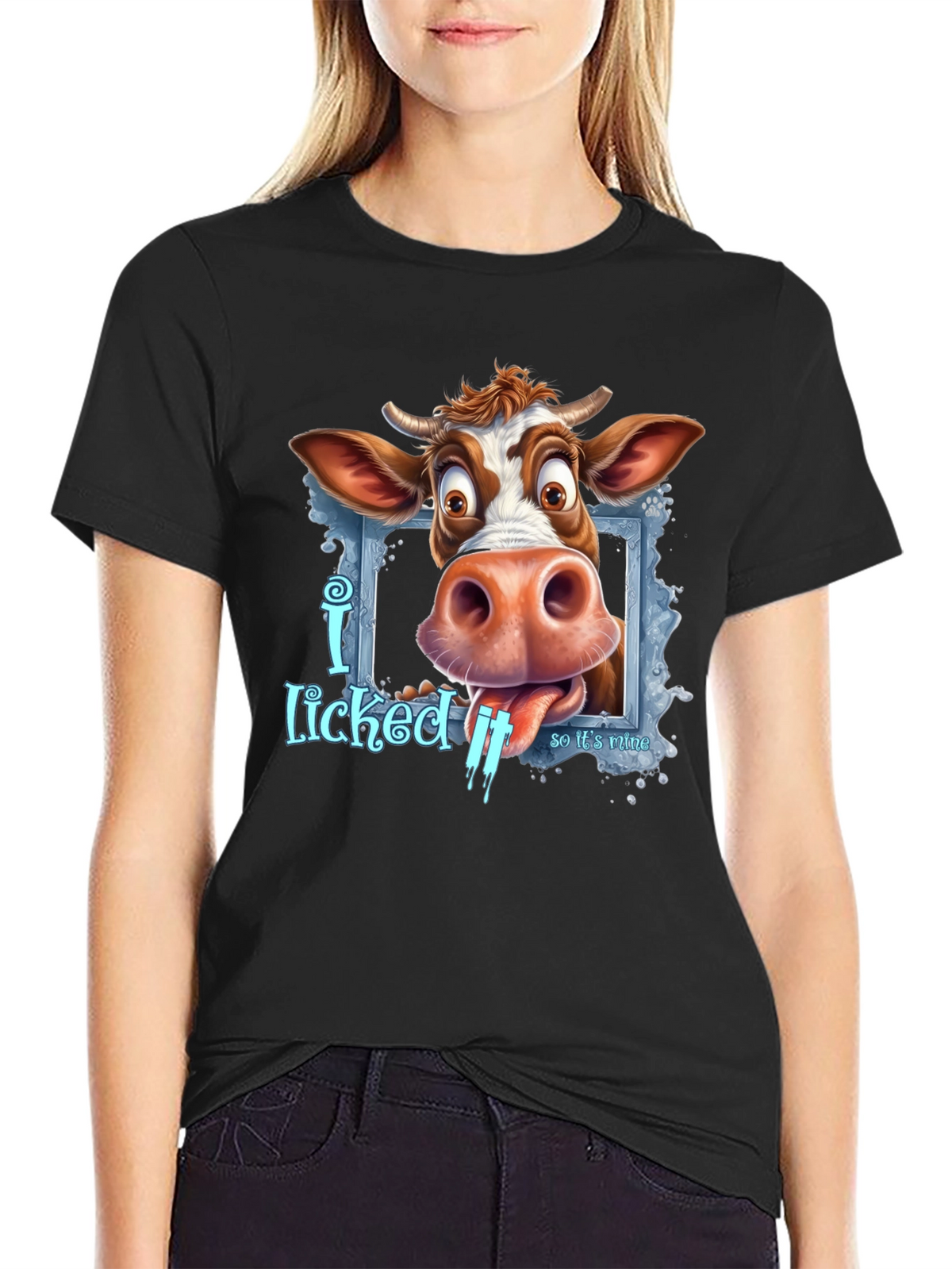 Funny Cow I Licked It Graphic Tee