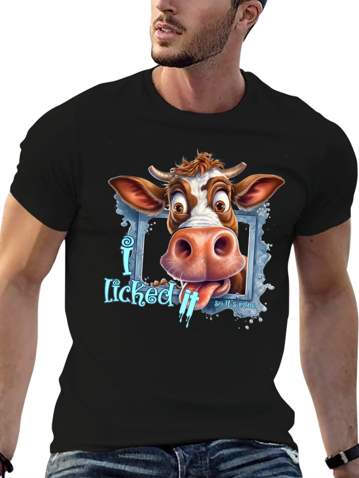 Funny Cow I Licked It Graphic Tee