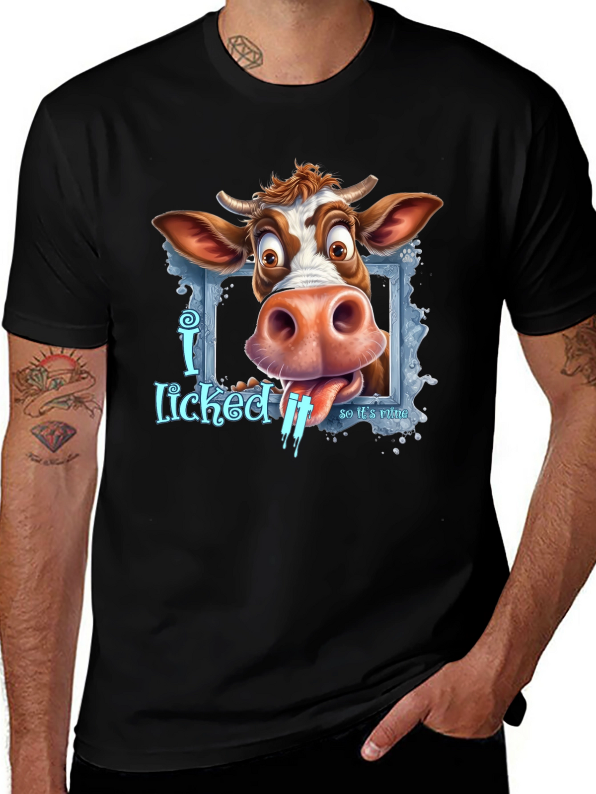 Funny Cow I Licked It Graphic Tee