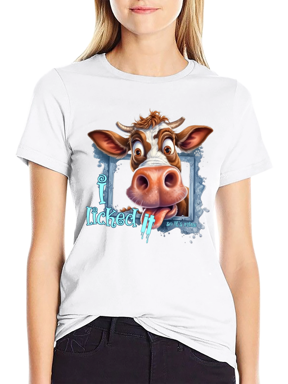 Funny Cow I Licked It Graphic Tee