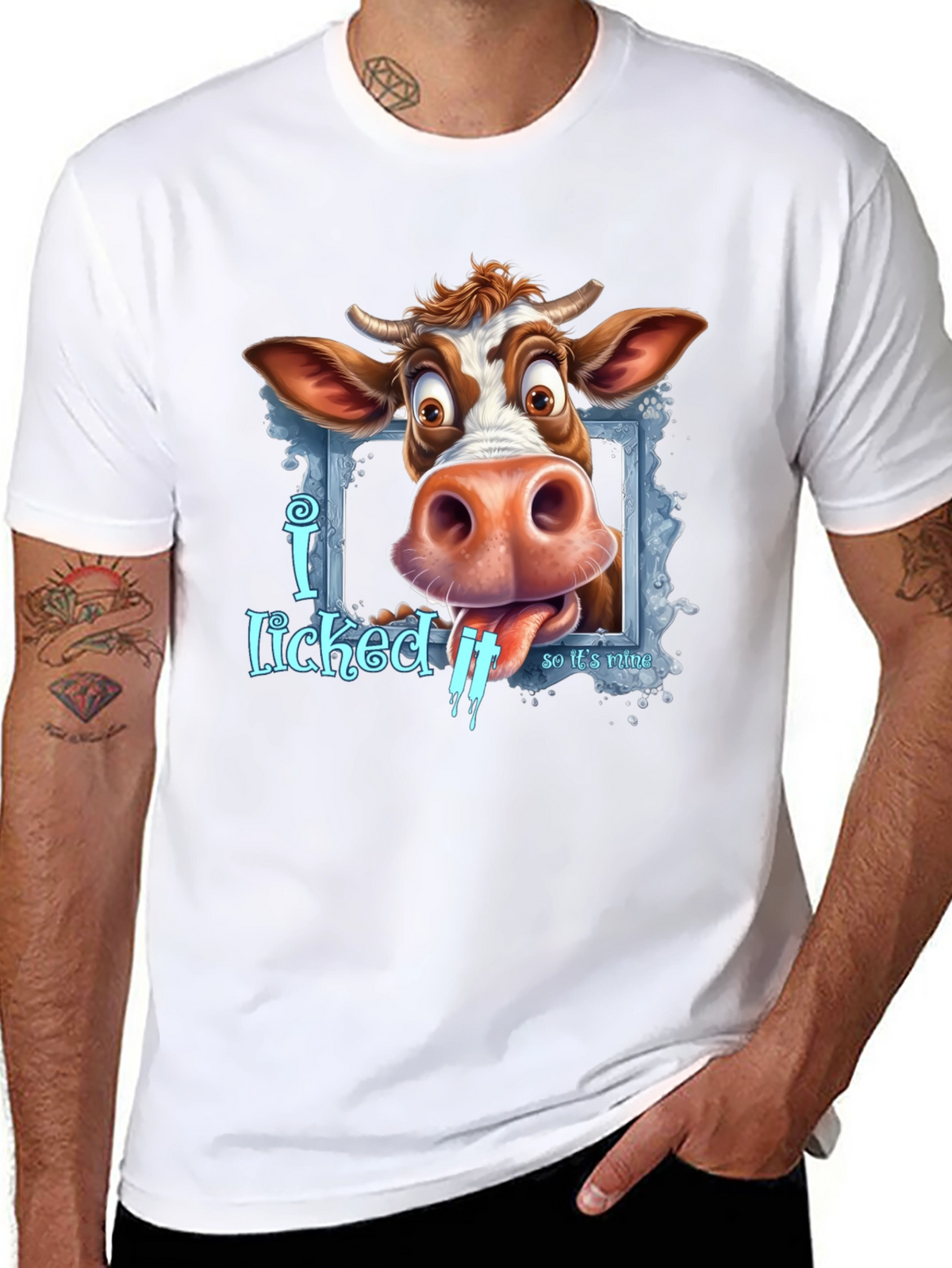 Funny Cow I Licked It Graphic Tee
